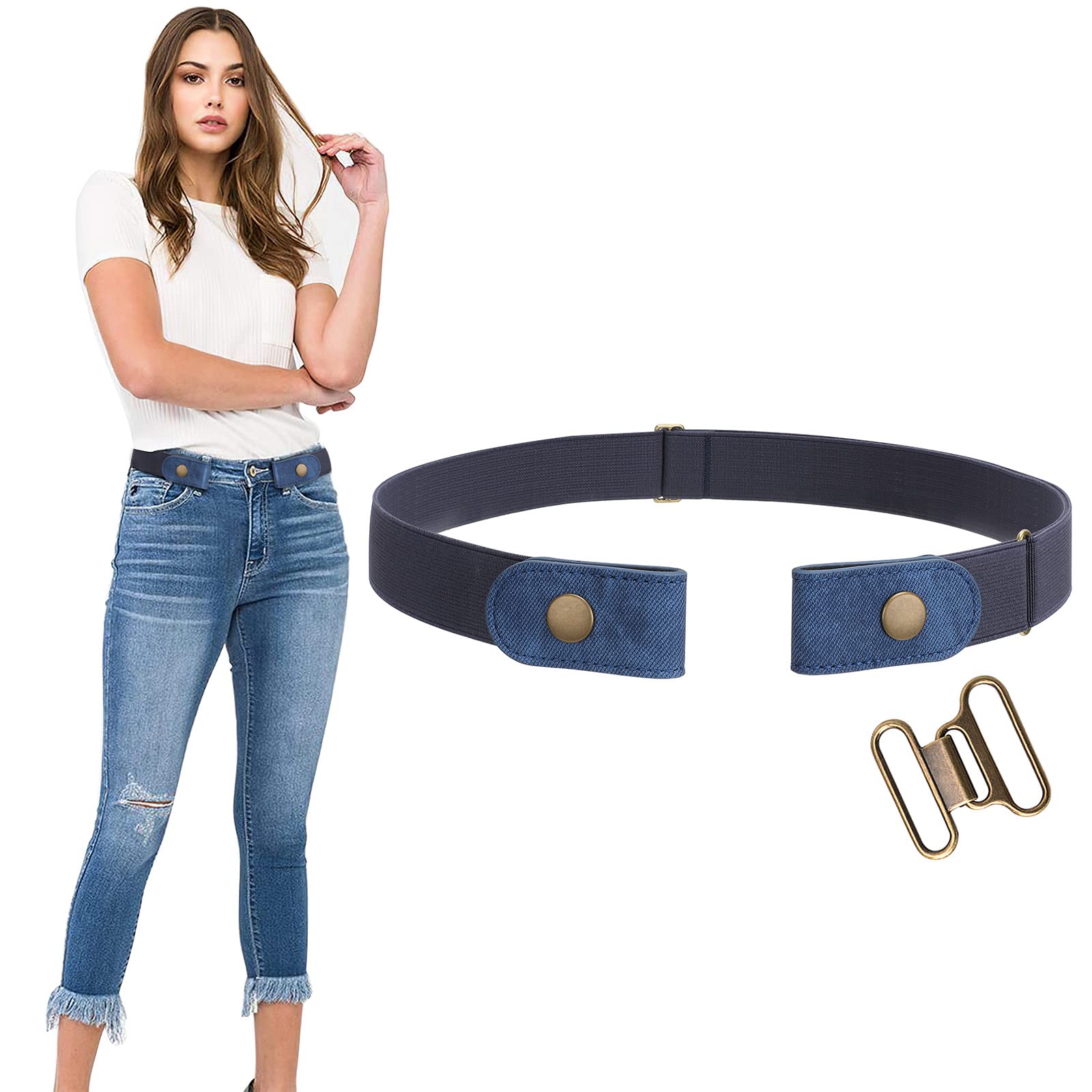 WERFORU No Buckle Stretch Belt for Women and Men Elastic Waist Belt up to 72 Inches for Jeans Pants - JASGOOD OFFICIAL