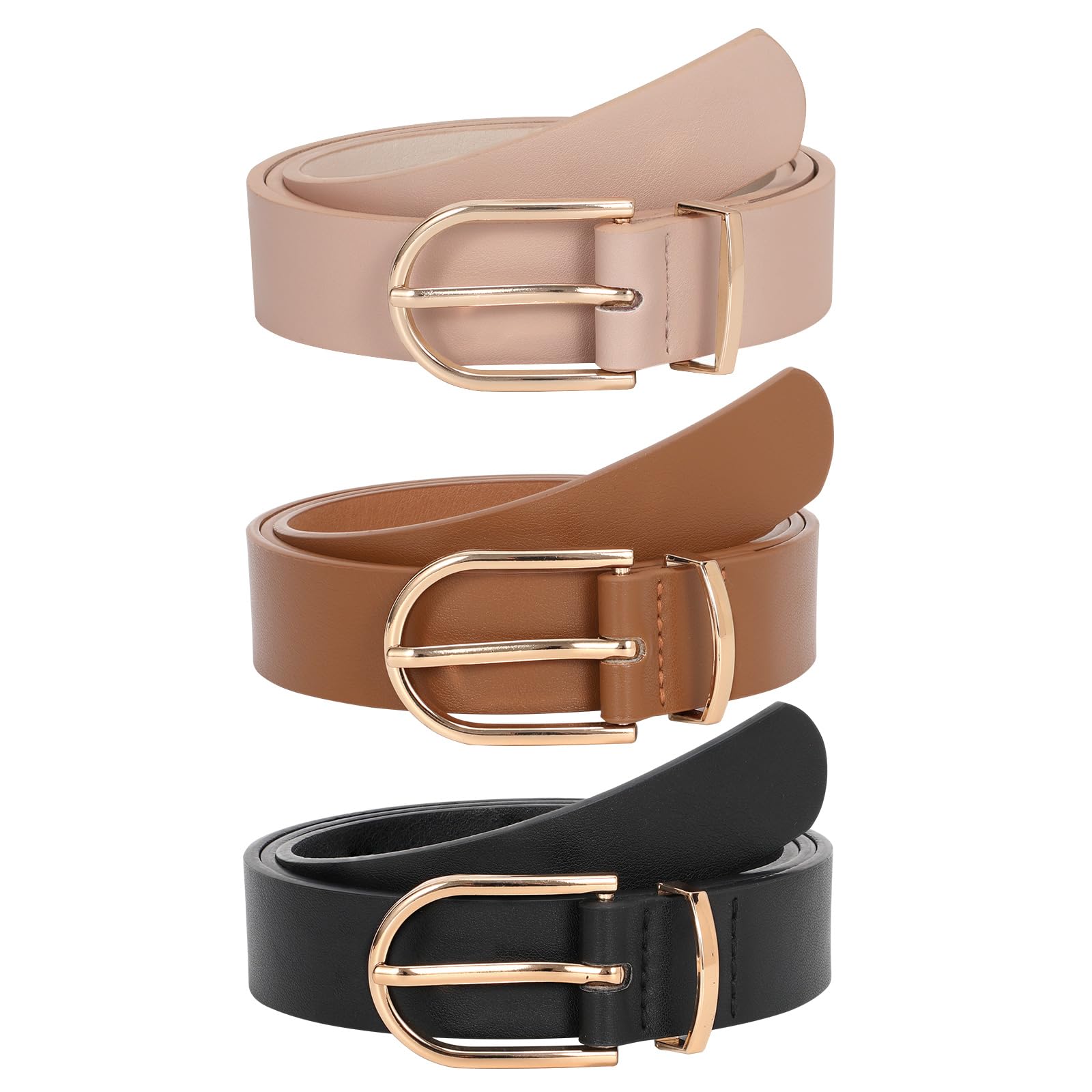 JASGOOD Women’s Leather Belts for Jeans Pants Fashion Ladies Belt with Gold Buckle - JASGOOD OFFICIAL
