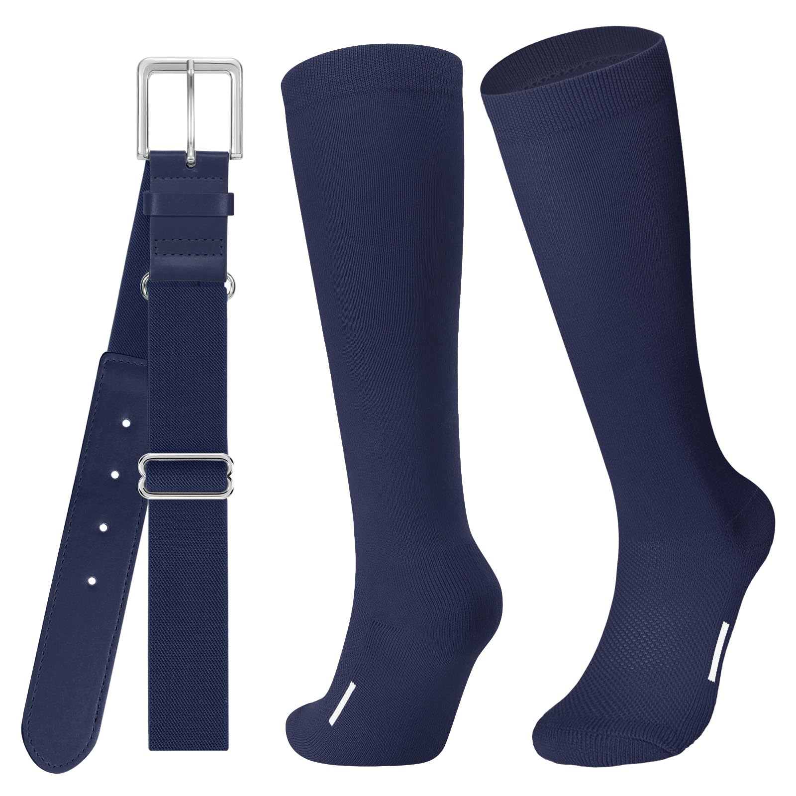 JASGOOD Baseball Softball Socks and Belt Combo Set Breathable Soccer Football Socks for Adult and Youth