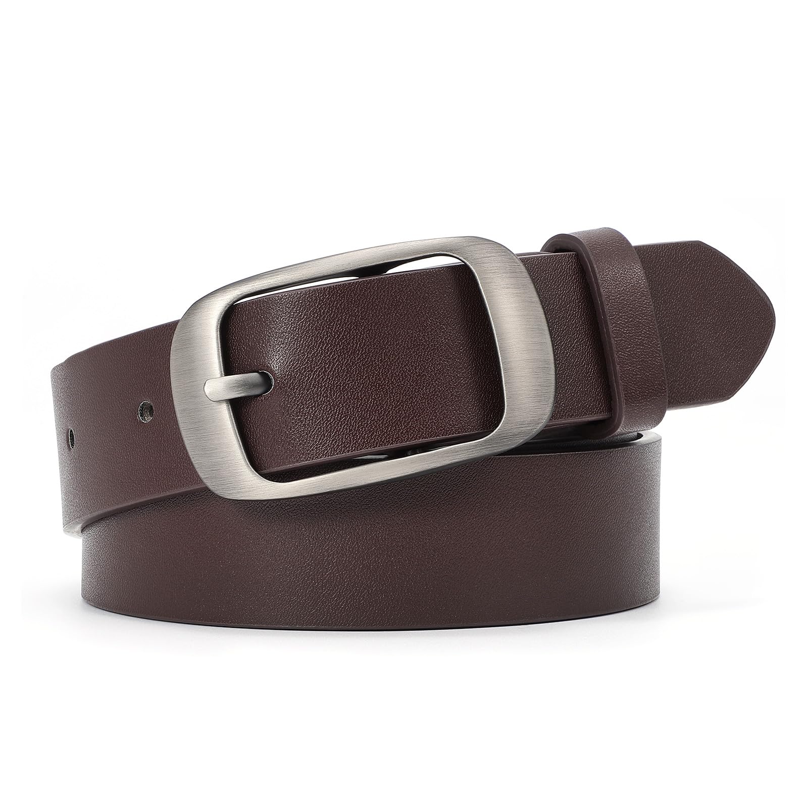 WERFORU Plus Size Belt for Women Leather Belt with Metal Buckle Ladies Casual Belt for Jeans Pants - JASGOOD OFFICIAL
