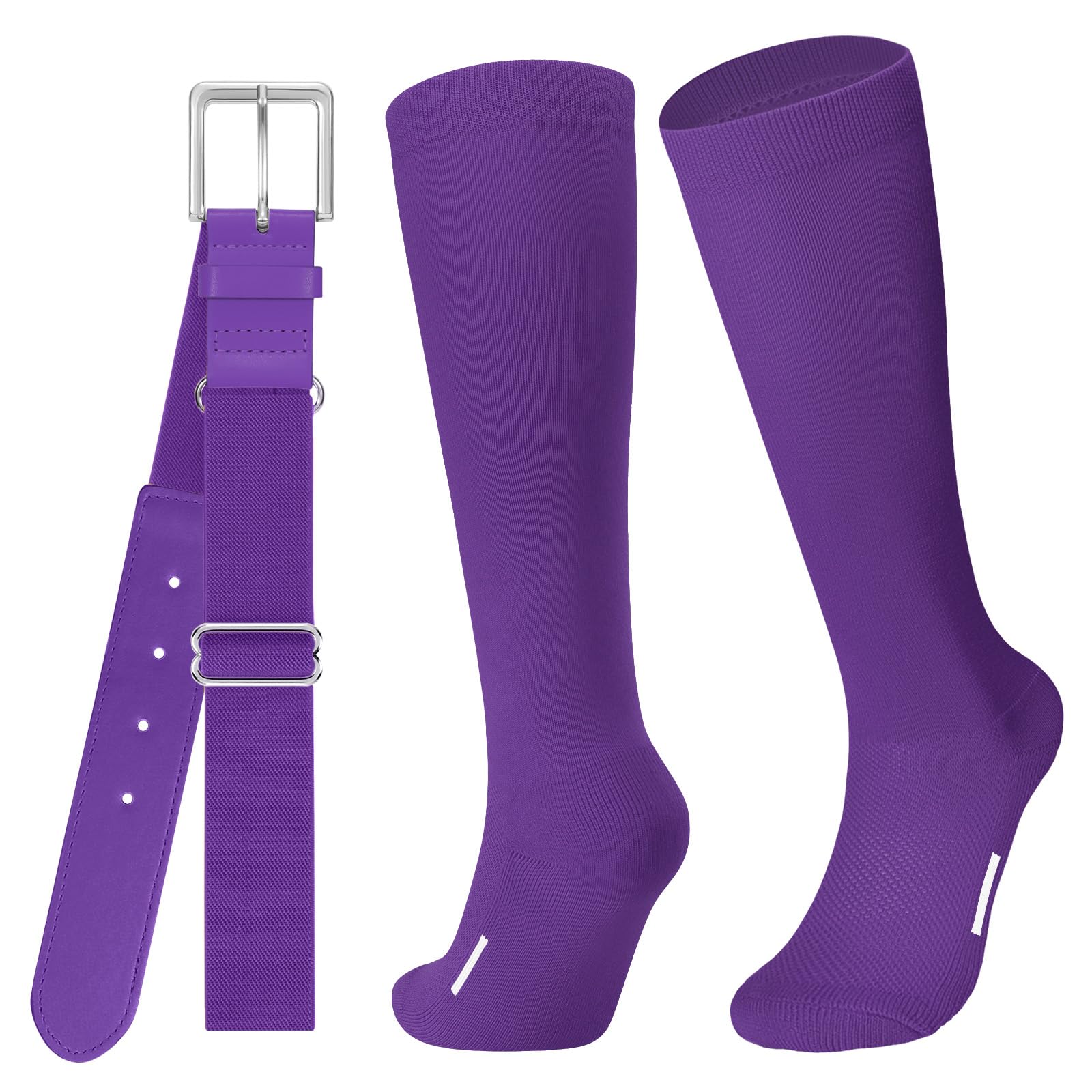 JASGOOD Baseball Softball Socks and Belt Combo Set Breathable Soccer Football Socks for Adult and Youth
