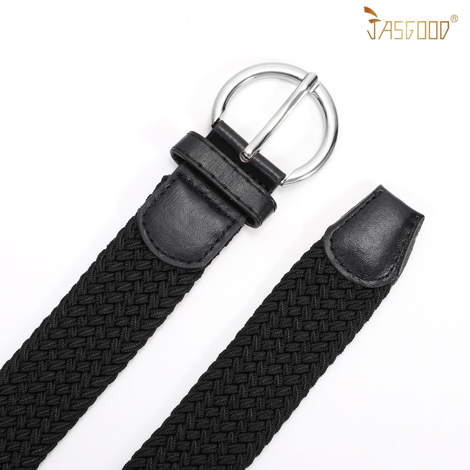 JASGOOD Women Men Braided Woven Elastic Stretch Waist Belt Golf Canvas Fabric Casual Belt for Jeans Pants - JASGOOD OFFICIAL