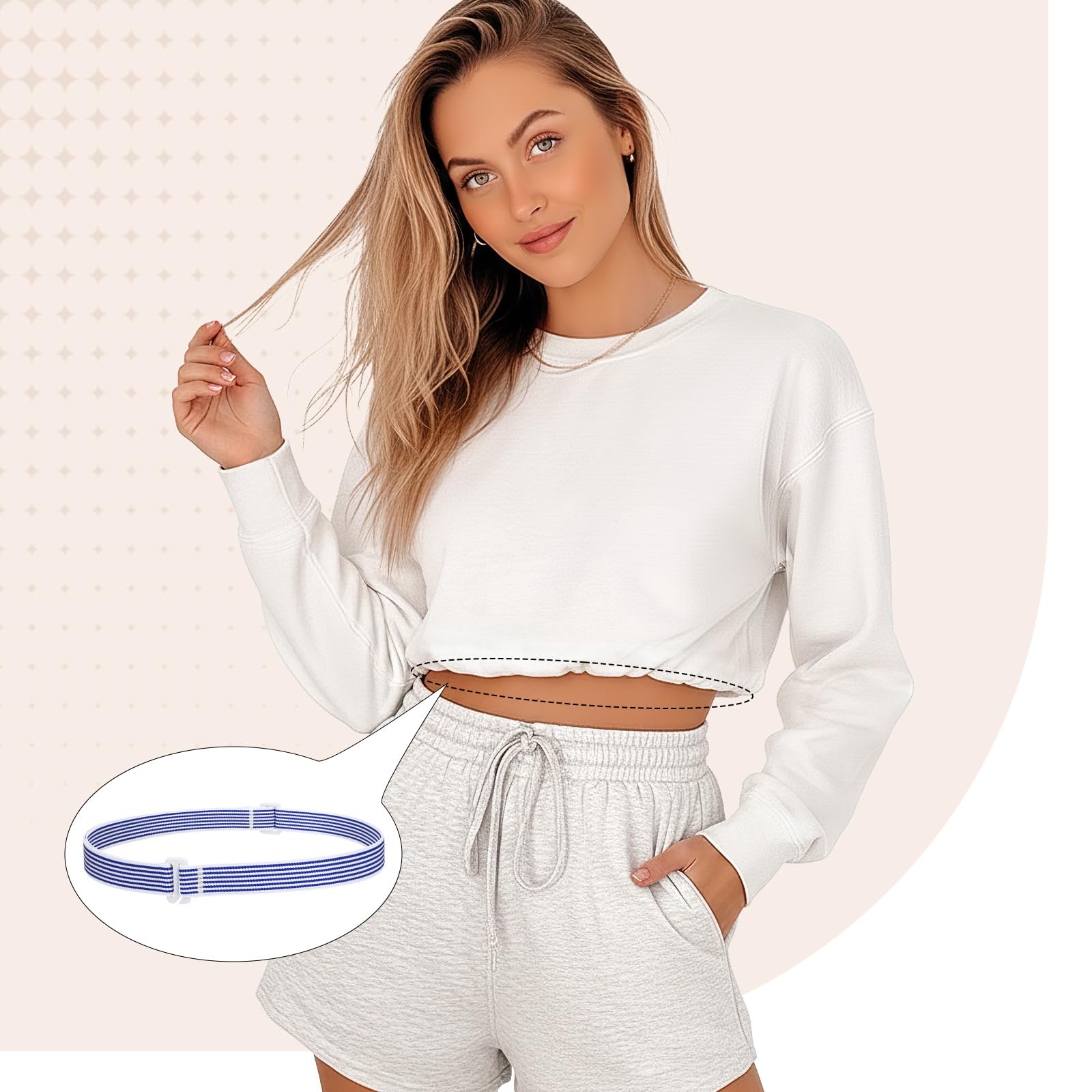 JASGOOD Crop Top Tuck Waist Band Adjustable Band for Sweater Shirts Tuck Band Women Elastic Stretch Belts - JASGOOD OFFICIAL