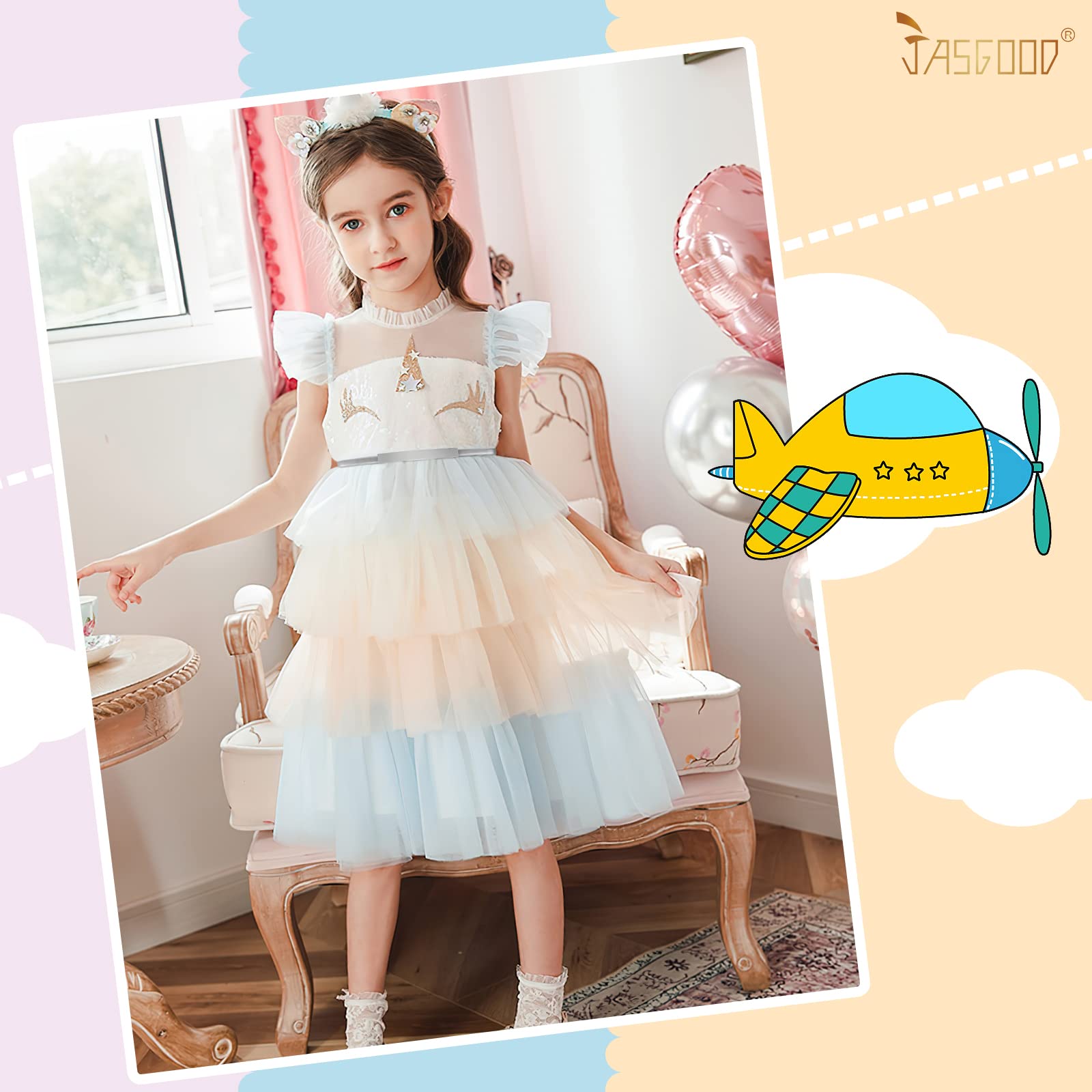 JASGOOD Kids Skinny Gold Metal Waist Belt for Girls Elastic Metal Chain Waist Belt