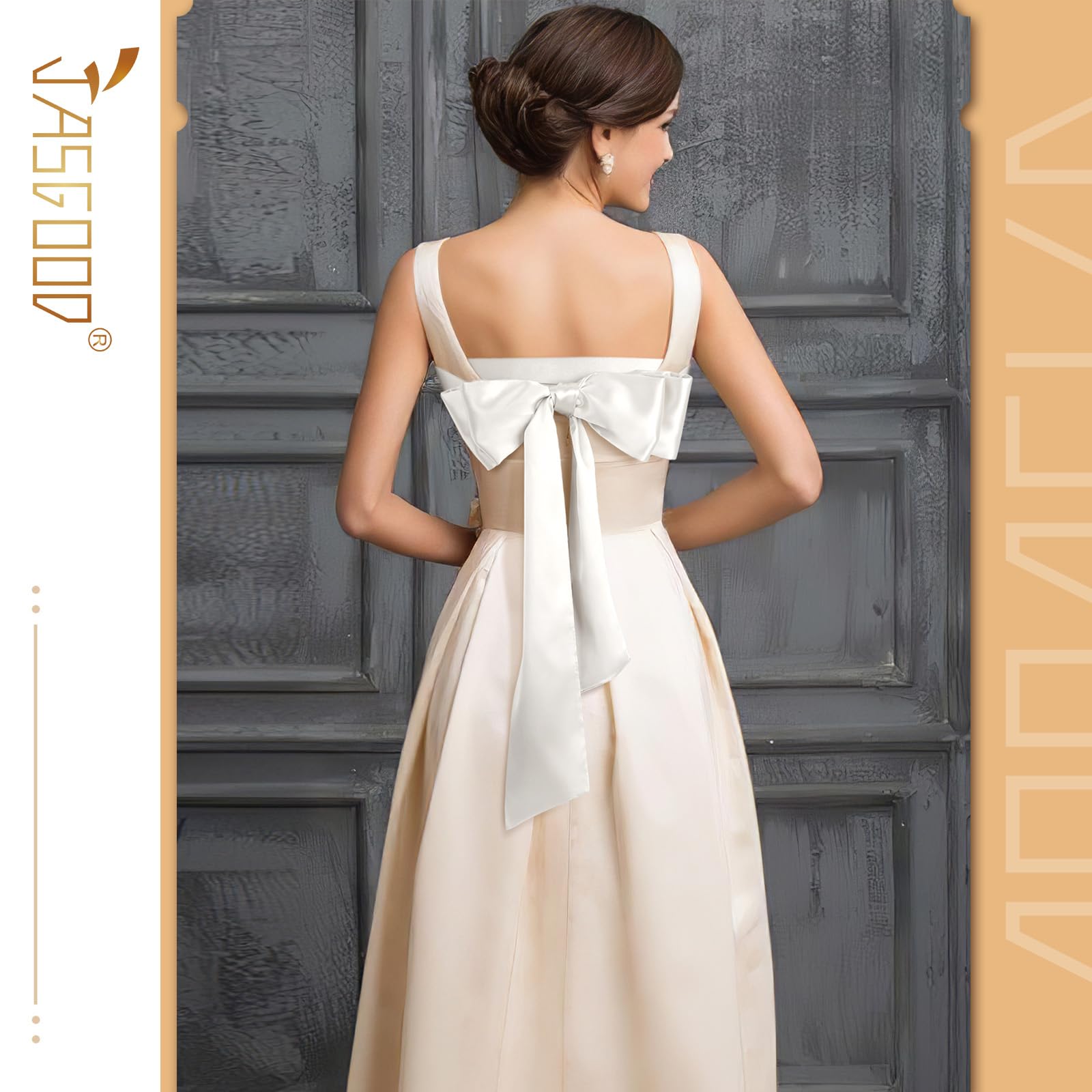 JASGOOD Women Sash Belt for Dress Long Satin Waist Belt for Wedding Party Special Occasion 3.7" Width