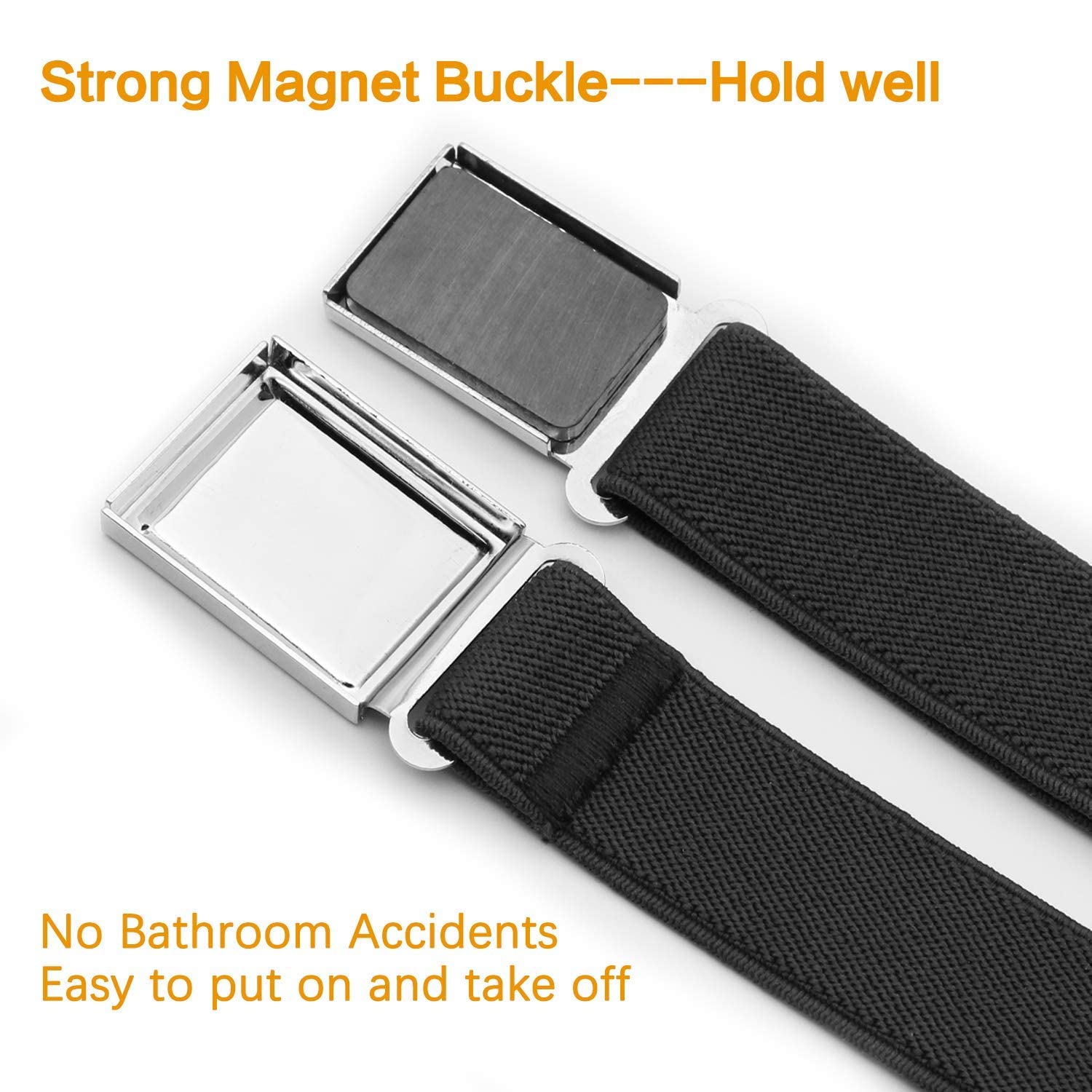 JASGOOD Kids Adjustable Magnetic Belt Boys Girls Elastic Belt with Easy Magnetic Buckle for Back to School Girls