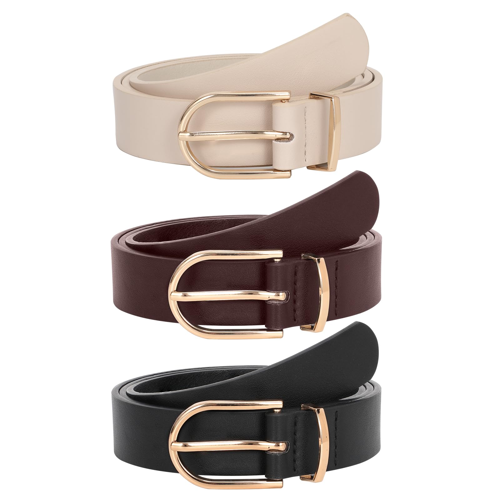JASGOOD Women’s Leather Belts for Jeans Pants Fashion Ladies Belt with Gold Buckle - JASGOOD OFFICIAL