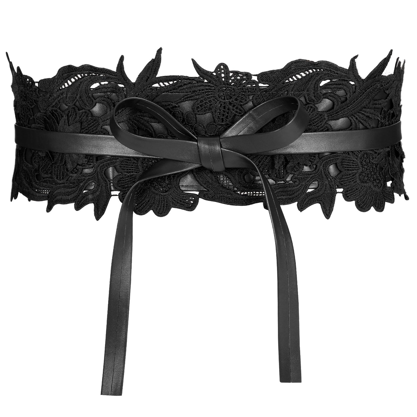 JASGOOD Women Lace Waist Belt Corset Waist Band Belt For Dress Obi Bowknot Cinch Wide Belt Bow Tie Wrap Boho Faux Leather - JASGOOD OFFICIAL