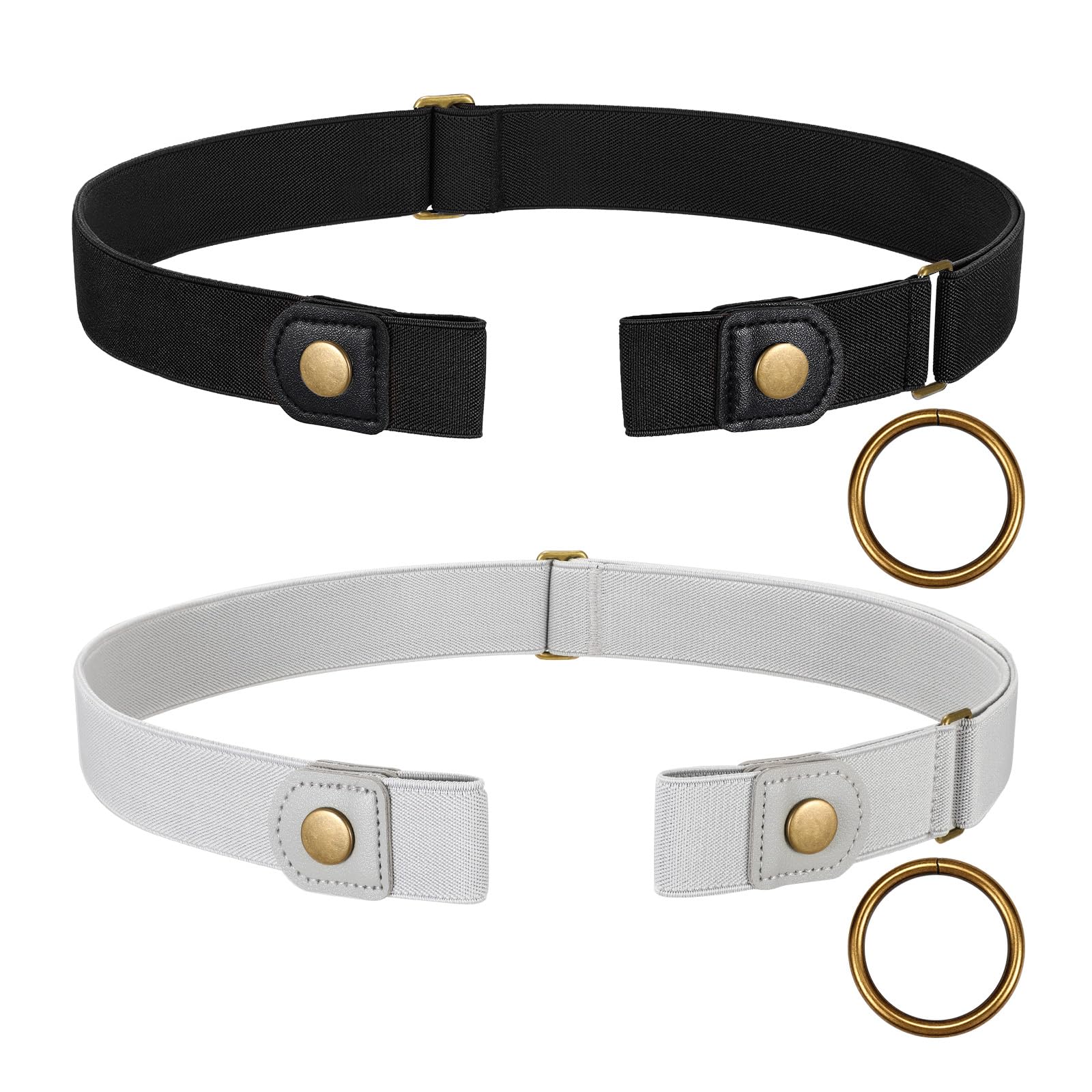 JASGOOD No Buckle Stretch Belt for Women and Men Invisible Elastic Waist Belts for Jeans Pants