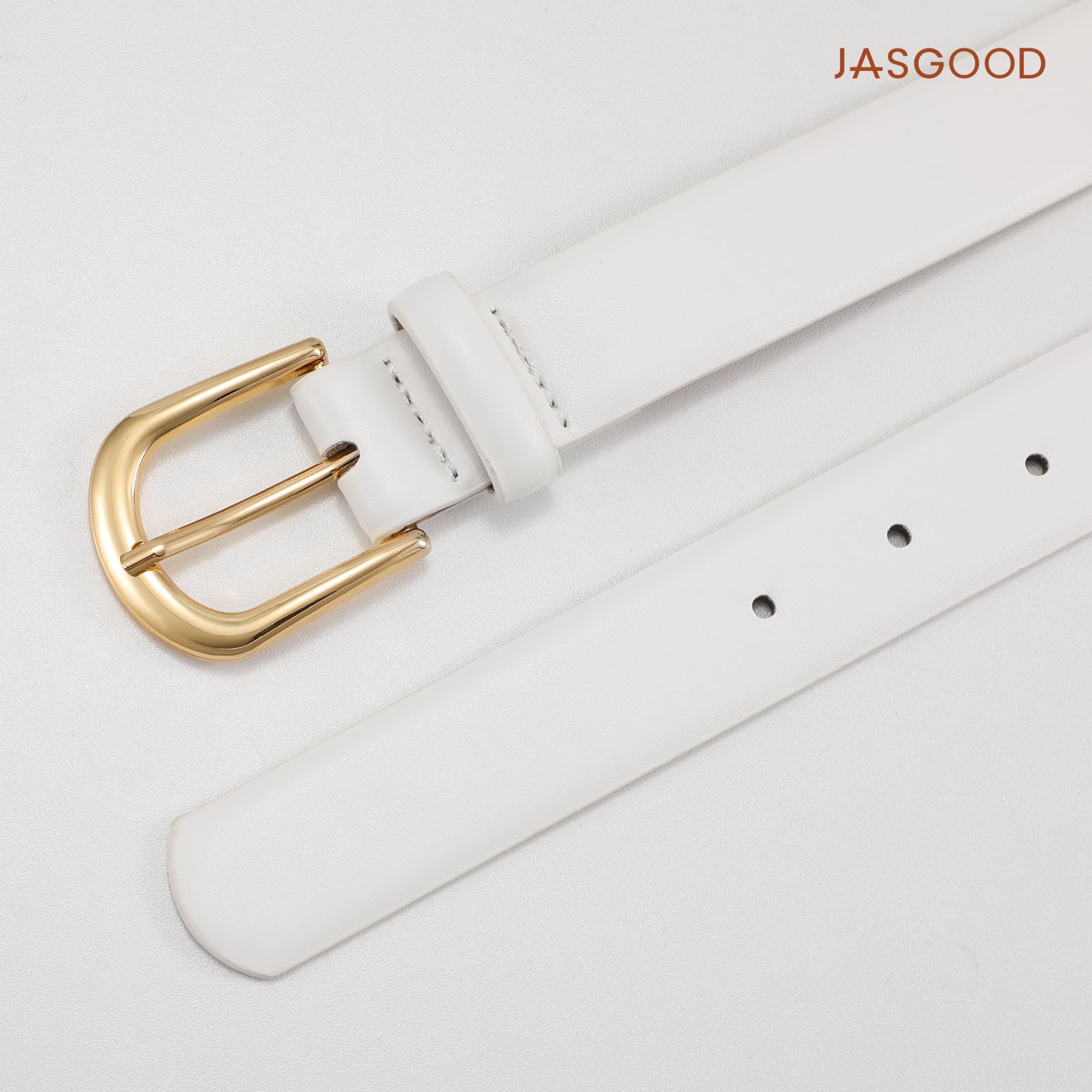 JASGOOD Leather Belt Women Belts for Jean Pants with Gold Buckle Fashion Ladies Waist Belt - JASGOOD OFFICIAL