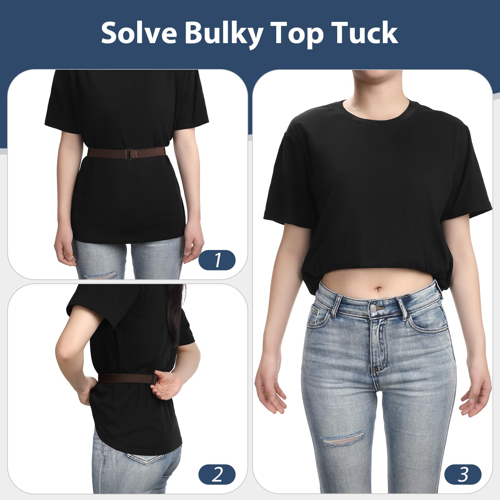 JASGOOD Crop Top Tuck Waist Band Adjustable Band for Sweater Shirts Tuck Band Women Elastic Stretch Belts - JASGOOD OFFICIAL