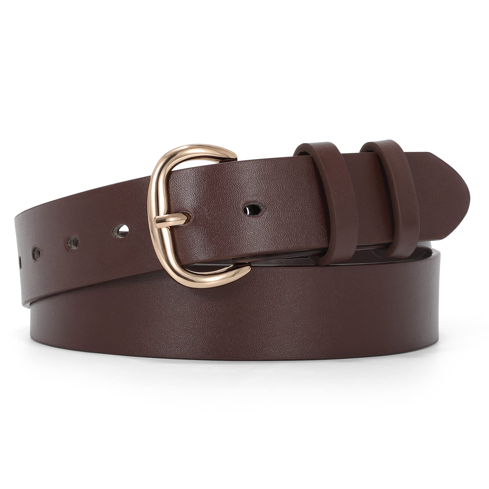JASGOOD Women Leather Belt for Jeans Pants Gold Buckle Lady Casual Dress Waist Belt - JASGOOD OFFICIAL