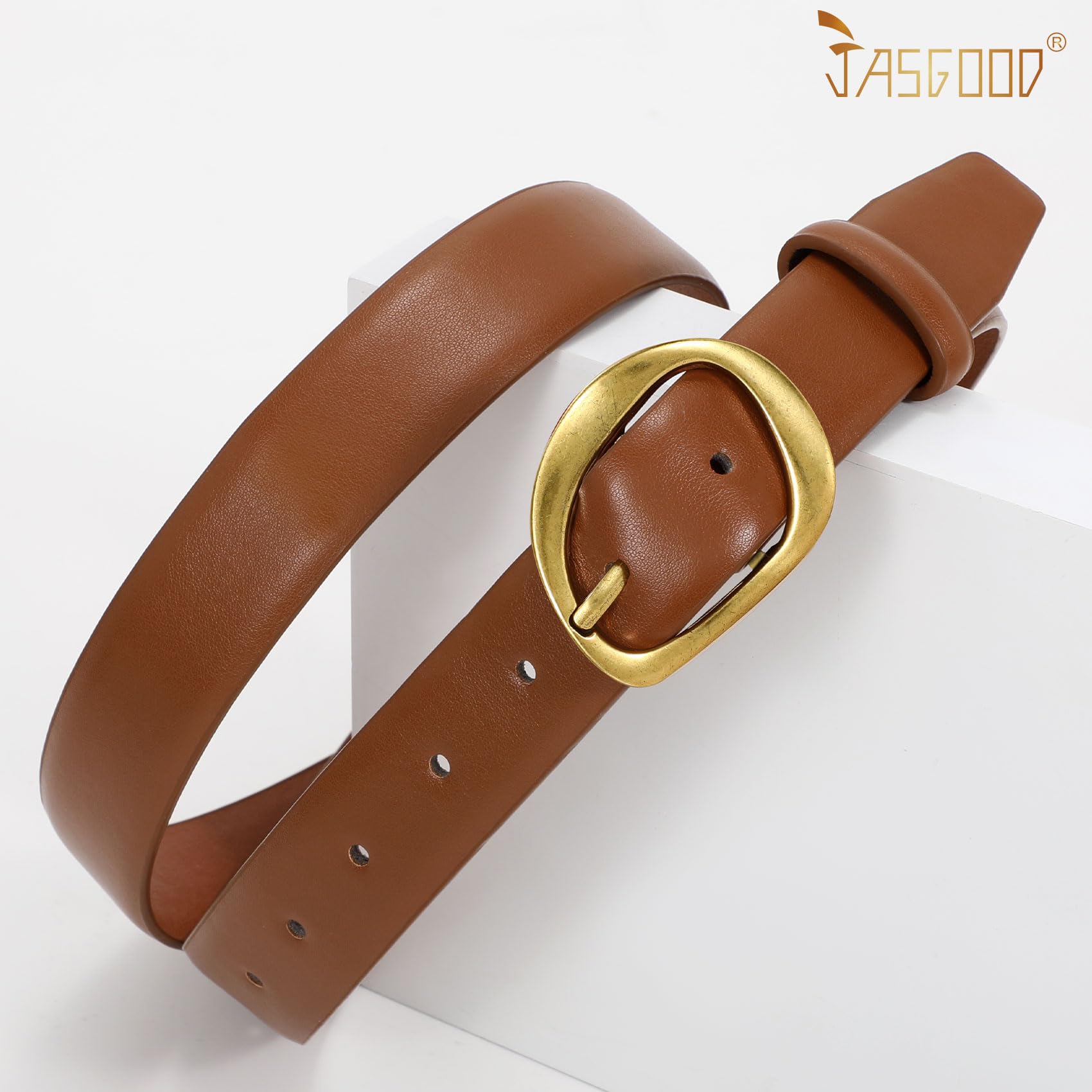 JASGOOD Leather Belts for Women Cute Casual Waist Belt with Gold Buckle Ladies for Jeans Pants Dresses - JASGOOD OFFICIAL