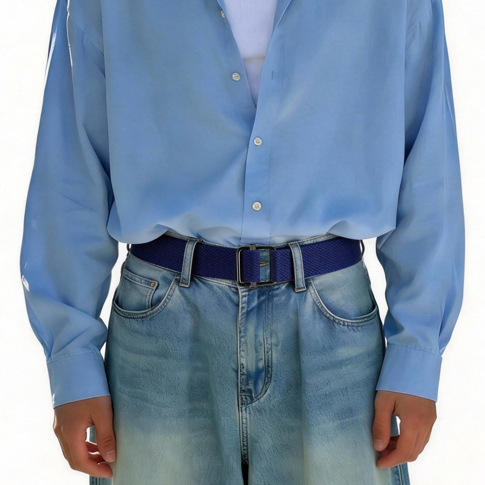 JASGOOD 2 Pack Mens Belts Canvas Belt for Men Fabric Web Golf Belt Casual Belt for Jeans Pants