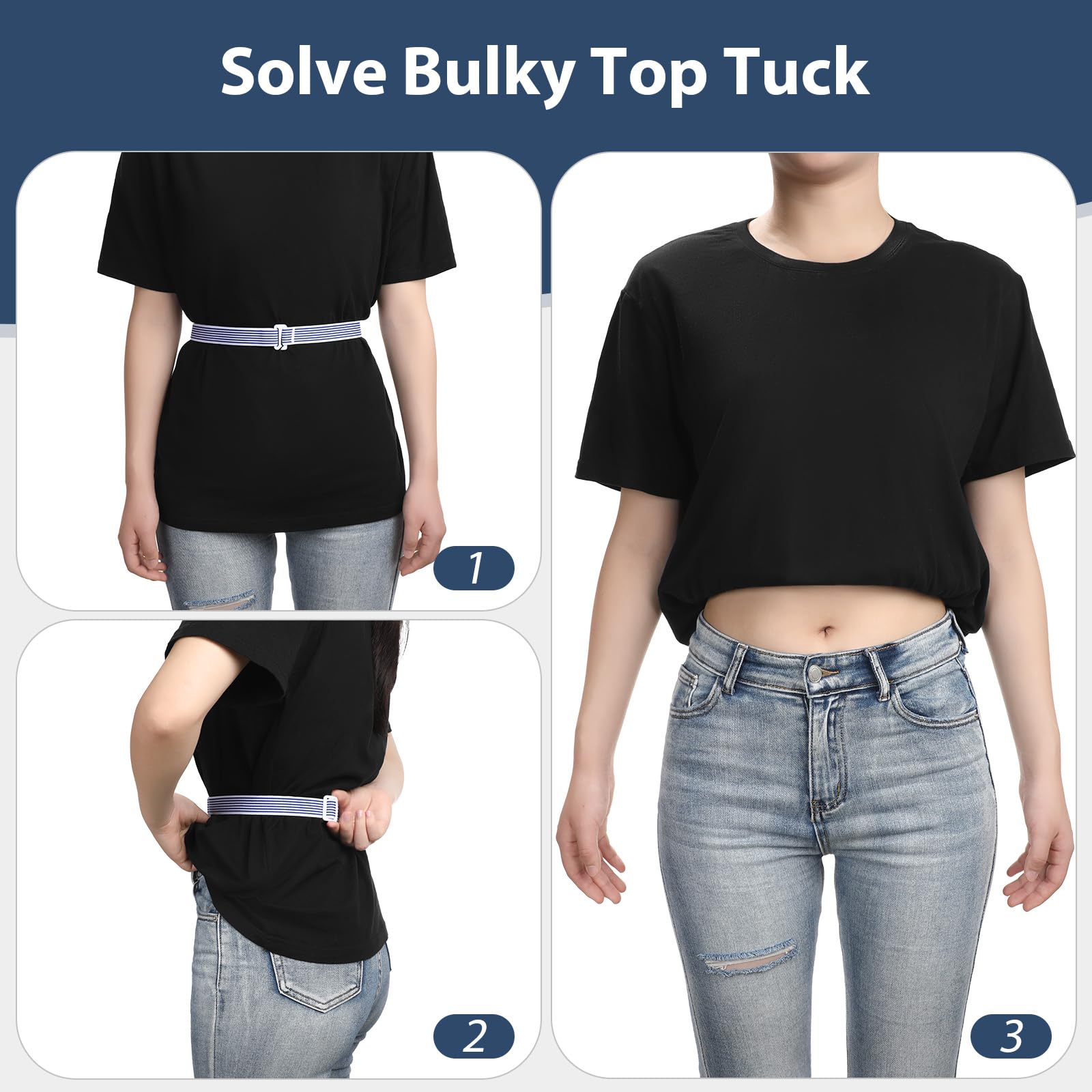 JASGOOD Crop Top Tuck Waist Band Adjustable Band for Sweater Shirts Tuck Band Women Elastic Stretch Belts - JASGOOD OFFICIAL