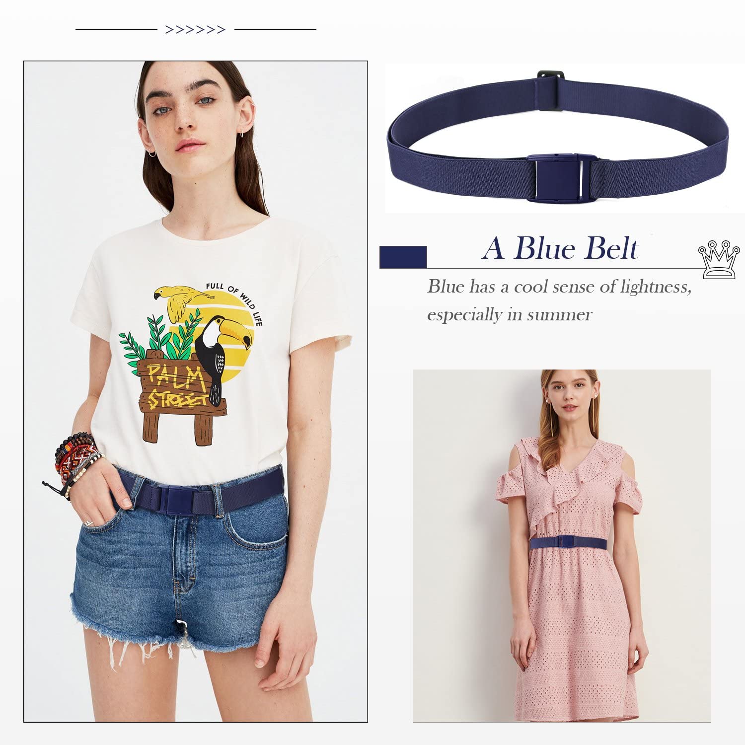 JASGOOD No Show Women Stretch Belt Invisible Elastic Web Strap Belt with Flat Buckle for Jeans Pants Dresses - JASGOOD OFFICIAL