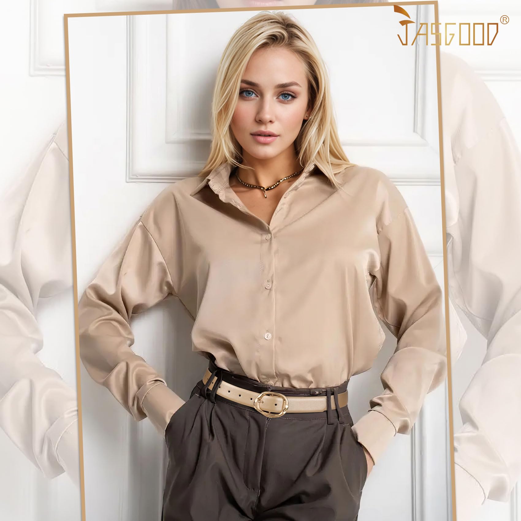 JASGOOD 3 Pack Women Belts for Jeans Pants Ladies Leather Waist Belt Casual Fashion Trend Belt for Women with Gold Buckle - JASGOOD OFFICIAL