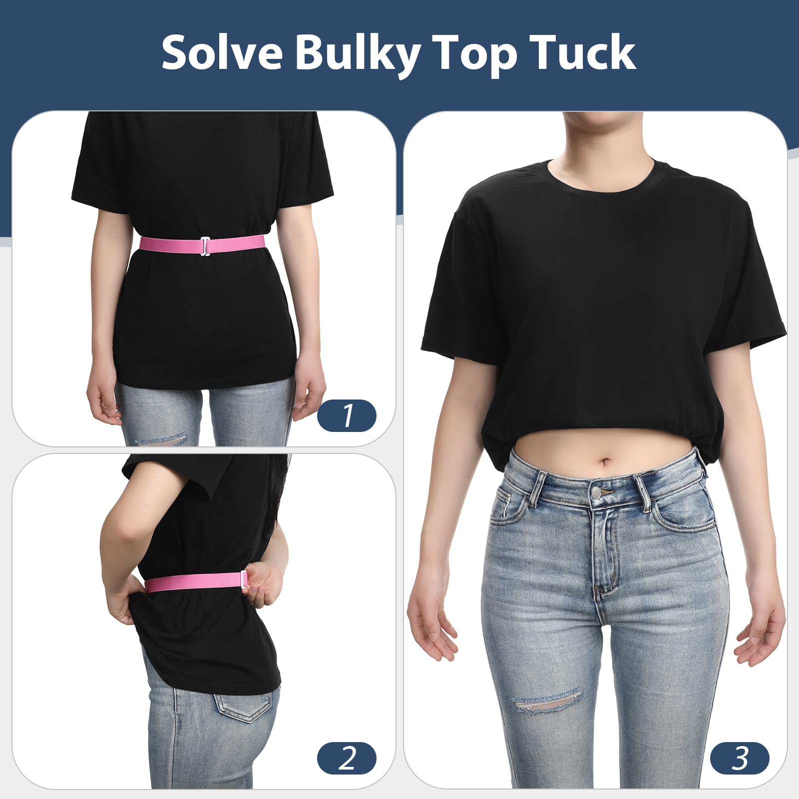 JASGOOD Crop Top Tuck Waist Band Adjustable Band for Sweater Shirts Tuck Band Women Elastic Stretch Belts - JASGOOD OFFICIAL
