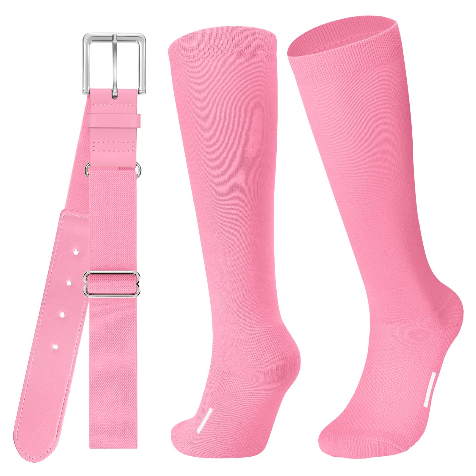 JASGOOD Baseball Softball Socks and Belt Combo Set Breathable Soccer Football Socks for Adult and Youth