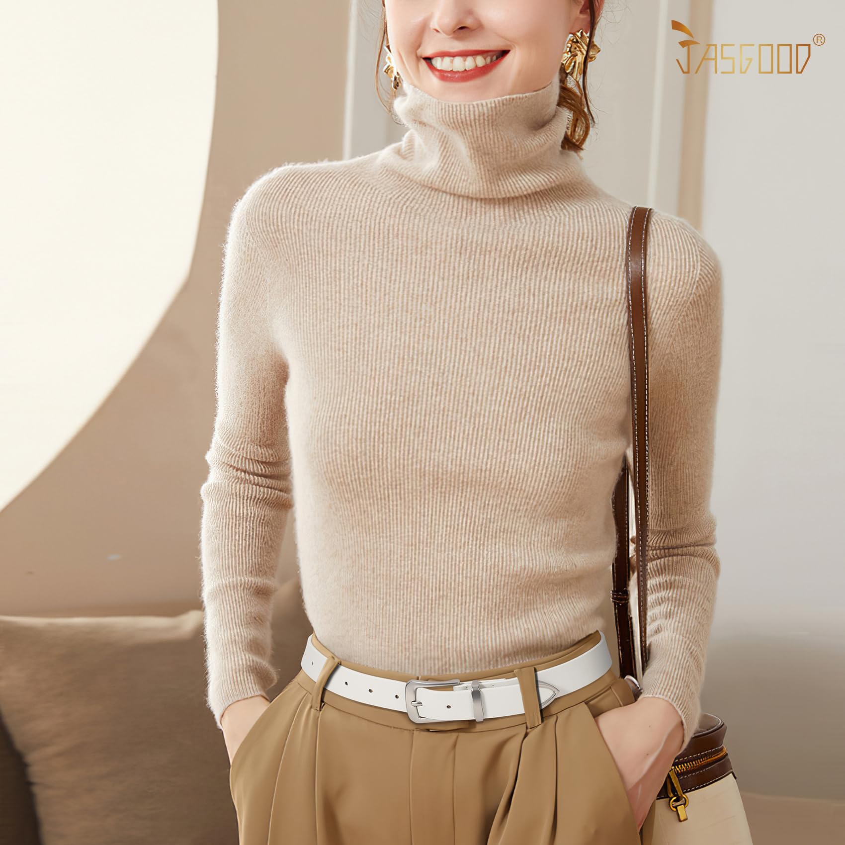 JASGOOD Women Leather Belt for Jeans Pants Ladies Waist Belt for Dress with Silver Buckle