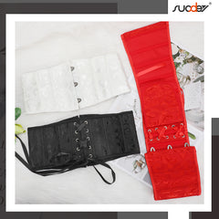 Floral Corset Waist Belt for Women,Embroidered Lace up Waist Belt Wide Waistband Obi Tied Waspie Belt - JASGOOD OFFICIAL