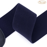 Lady Interlock Buckle 8-shaped Faux Leather Elastic Belt