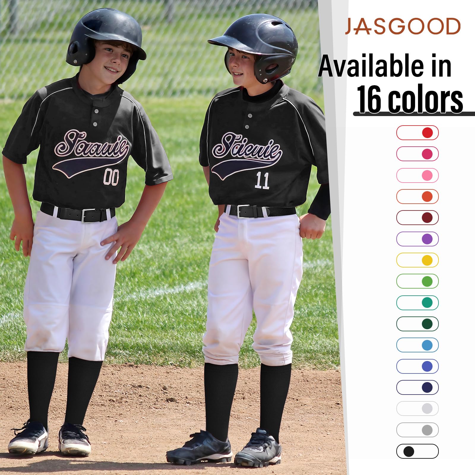 JASGOOD Baseball Softball Socks and Belt Combo Set Breathable Soccer Football Socks for Adult and Youth