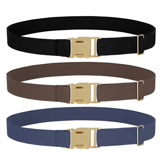 JASGOOD Kids Toddler Adjustable Elastic Belt, Easy to Use Gold Buckle for Girls Boys