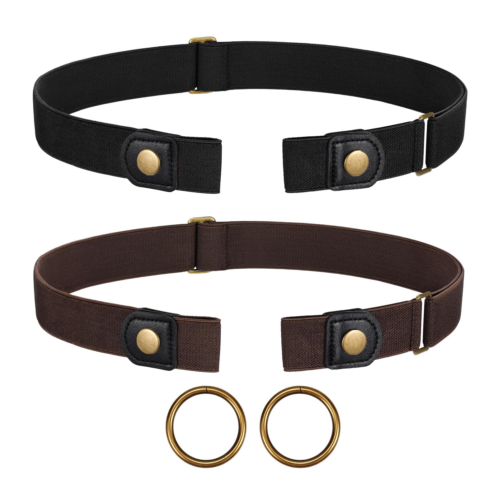 JASGOOD No Buckle Stretch Belt for Women and Men Invisible Elastic Waist Belts for Jeans Pants