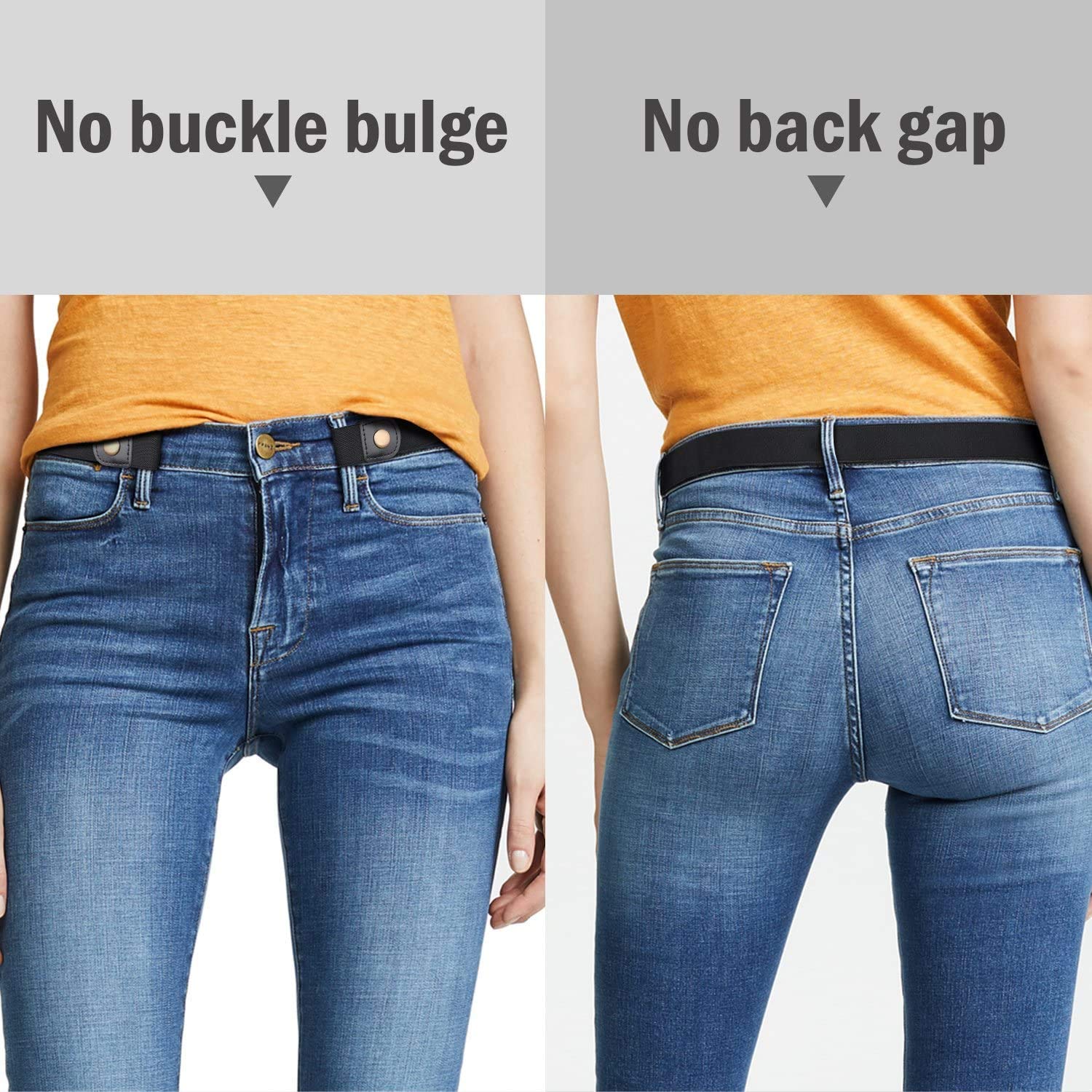 JASGOOD No Buckle Stretch Belt for Women and Men Invisible Elastic Waist Belts for Jeans Pants