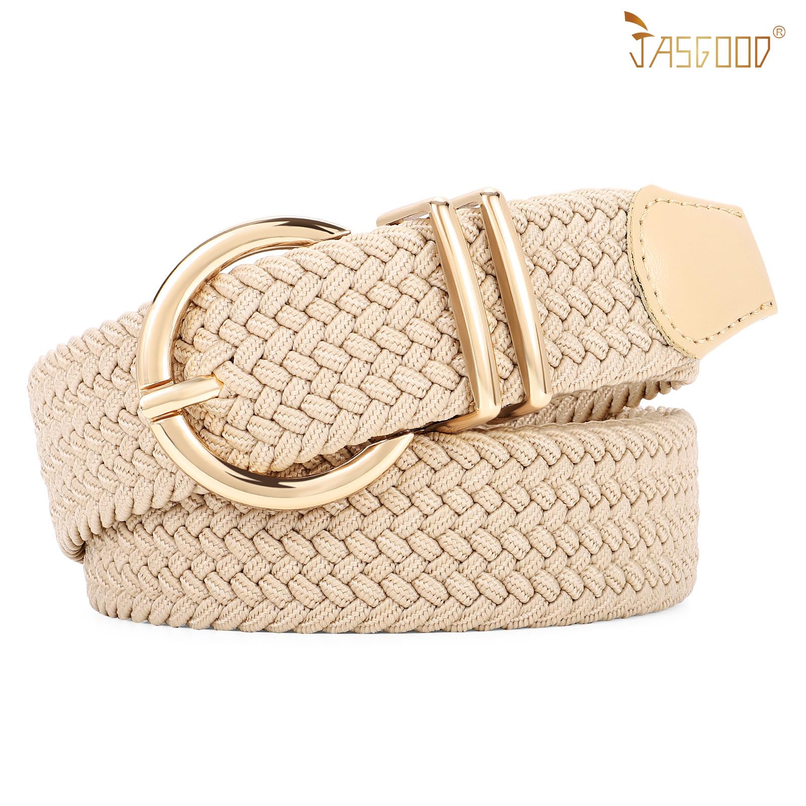 JASGOOD Women Men Braided Woven Elastic Stretch Waist Belt Golf Canvas Fabric Casual Belt for Jeans Pants - JASGOOD OFFICIAL