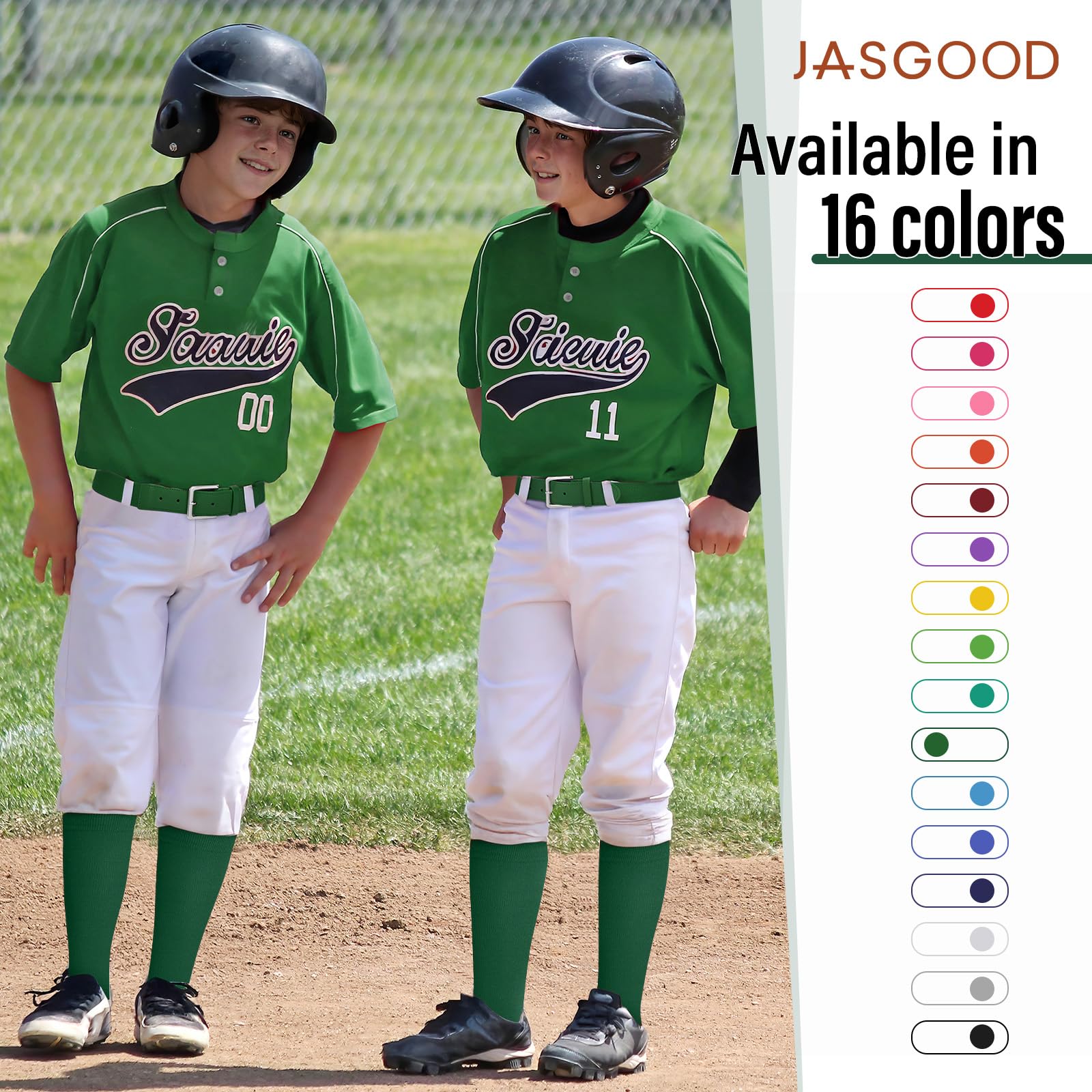 JASGOOD Baseball Softball Socks and Belt Combo Set Breathable Soccer Football Socks for Adult and Youth