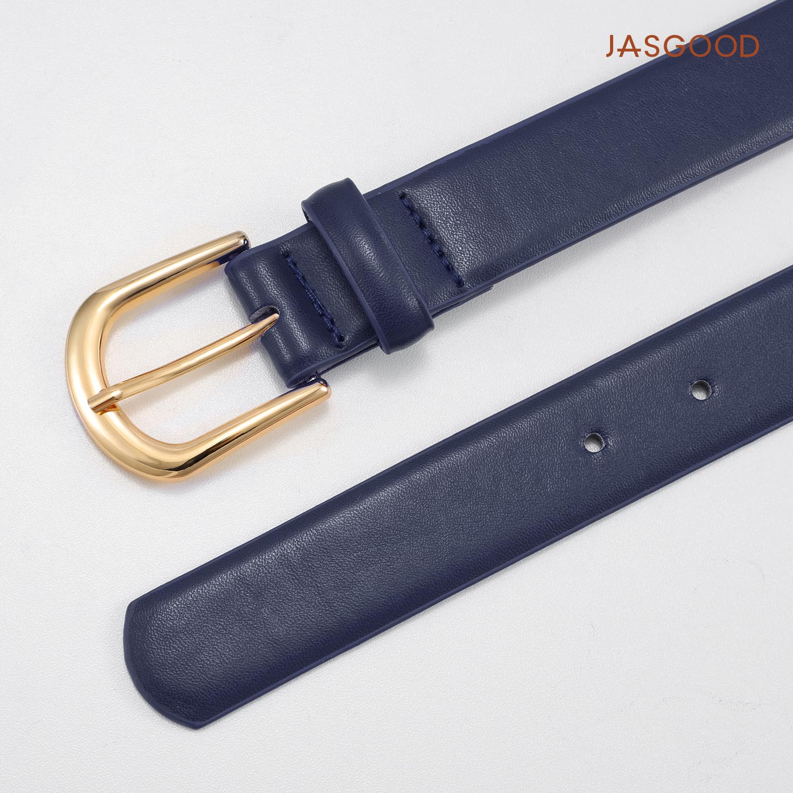 JASGOOD Leather Belt Women Belts for Jean Pants with Gold Buckle Fashion Ladies Waist Belt - JASGOOD OFFICIAL