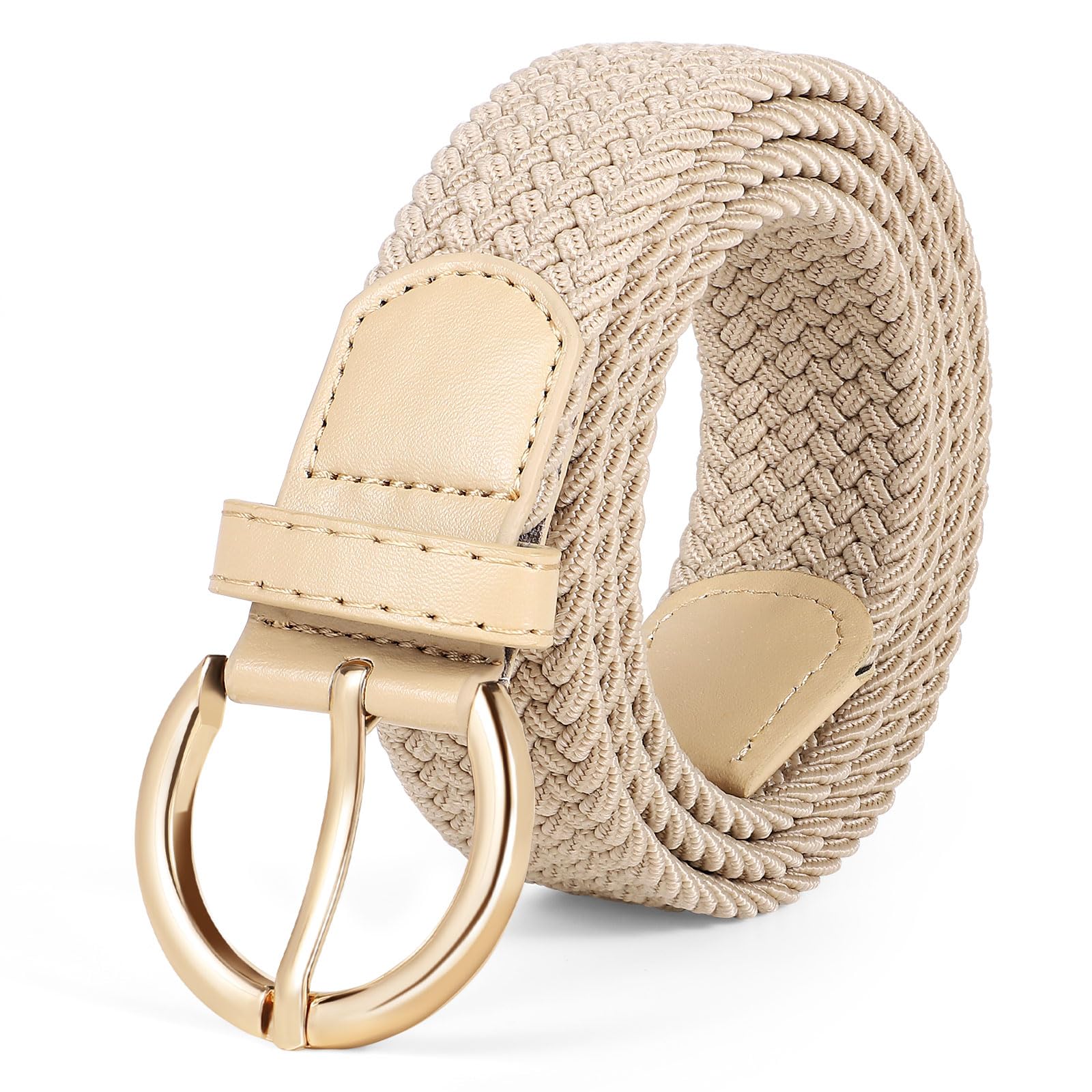 JASGOOD Women Men Braided Woven Elastic Stretch Waist Belt Golf Canvas Fabric Casual Belt for Jeans Pants - JASGOOD OFFICIAL