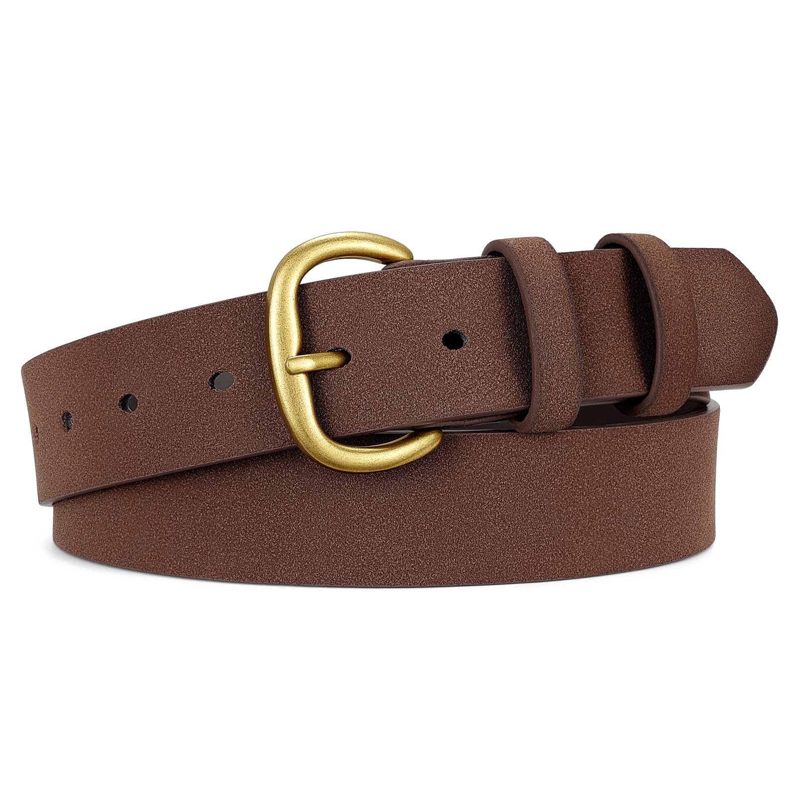 JASGOOD Women Leather Belt for Jeans Pants Gold Buckle Lady Casual Dress Waist Belt - JASGOOD OFFICIAL