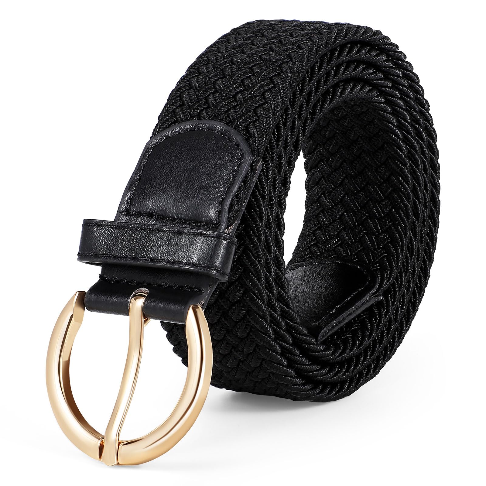 JASGOOD Women Men Braided Woven Elastic Stretch Waist Belt Golf Canvas Fabric Casual Belt for Jeans Pants - JASGOOD OFFICIAL