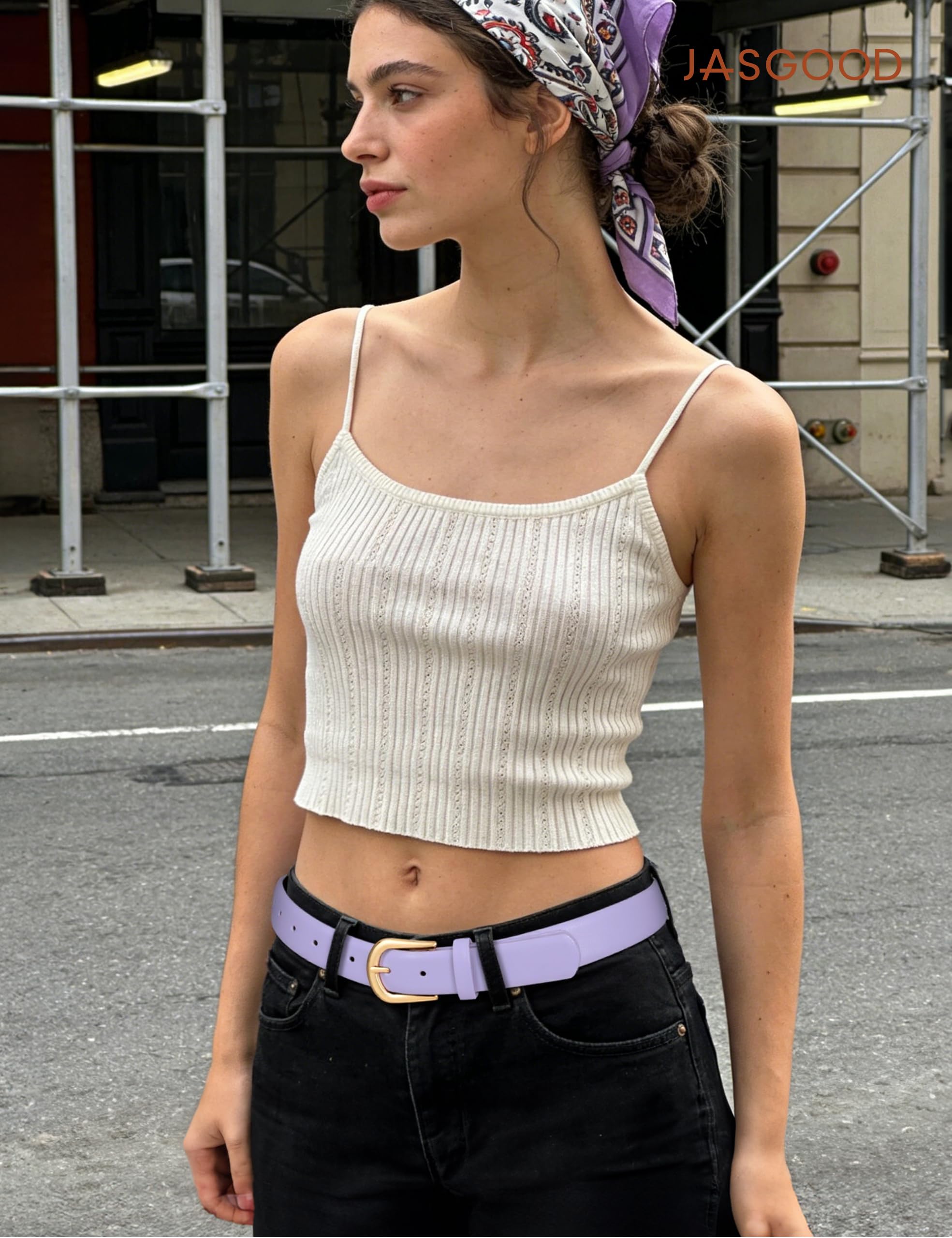 JASGOOD Leather Belt Women Belts for Jean Pants with Gold Buckle Fashion Ladies Waist Belt - JASGOOD OFFICIAL