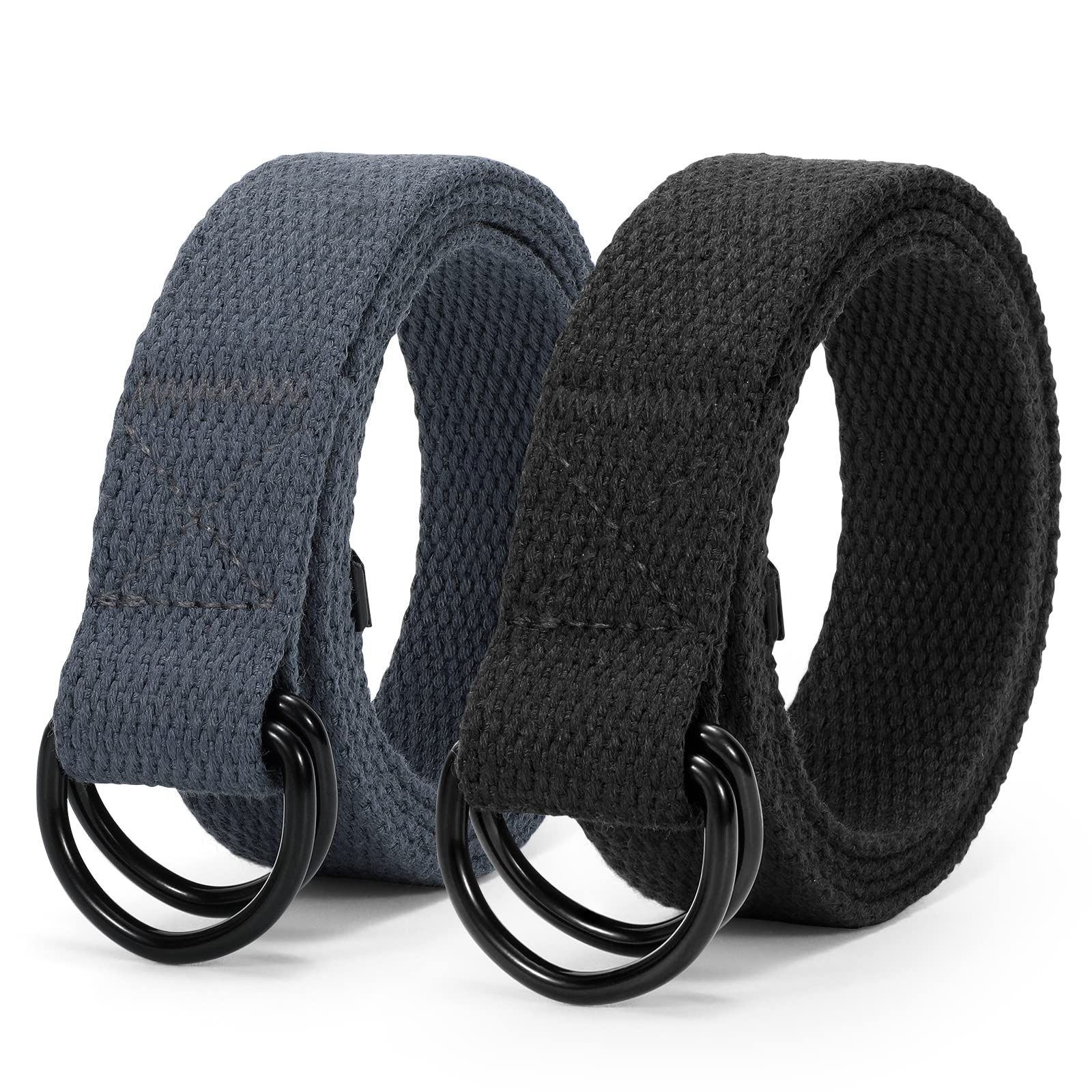 JASGOOD Boy's Canvas Belt Kids Football Belt with Double D-ring Buckle