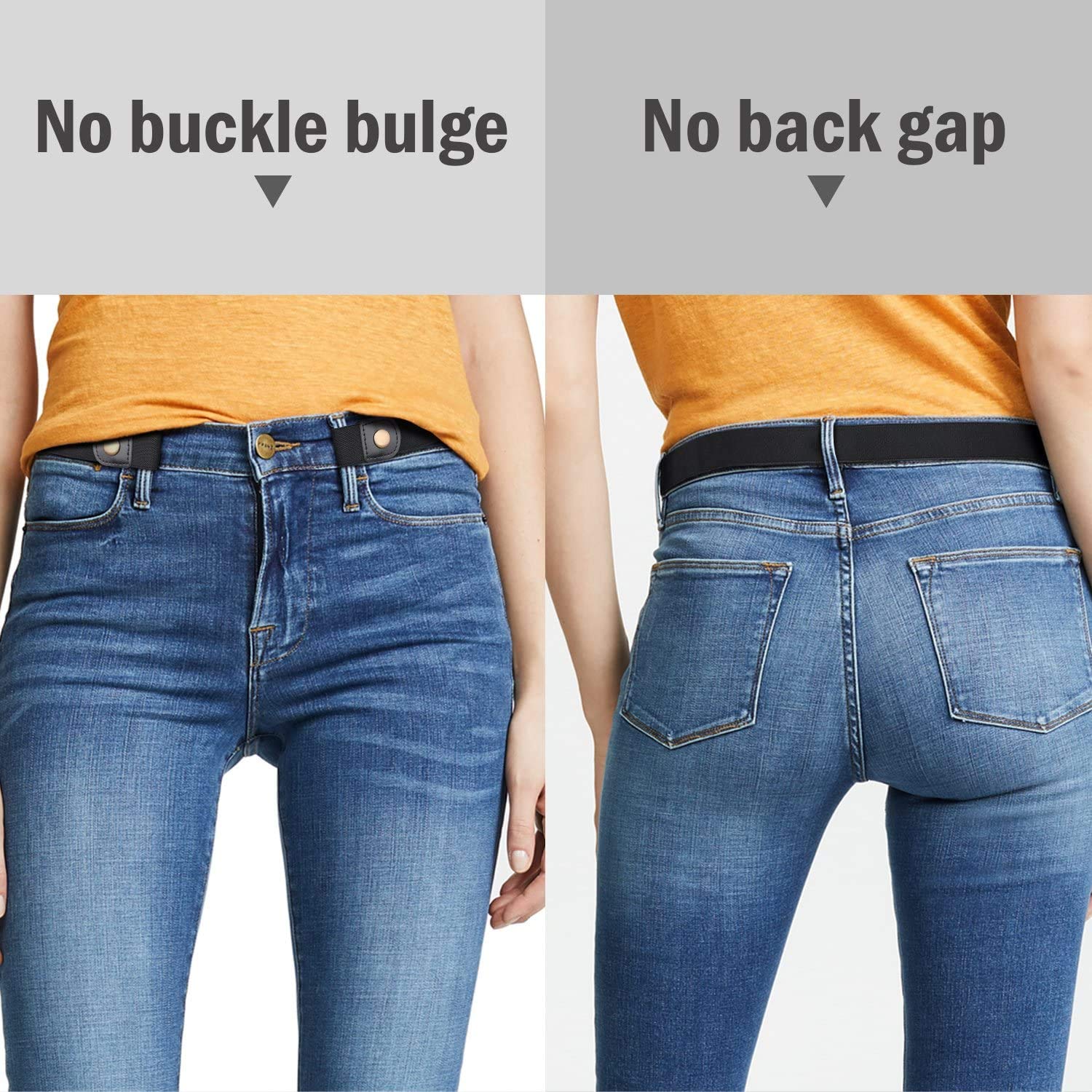 JASGOOD No Buckle Stretch Belt for Women and Men Invisible Elastic Waist Belts for Jeans Pants