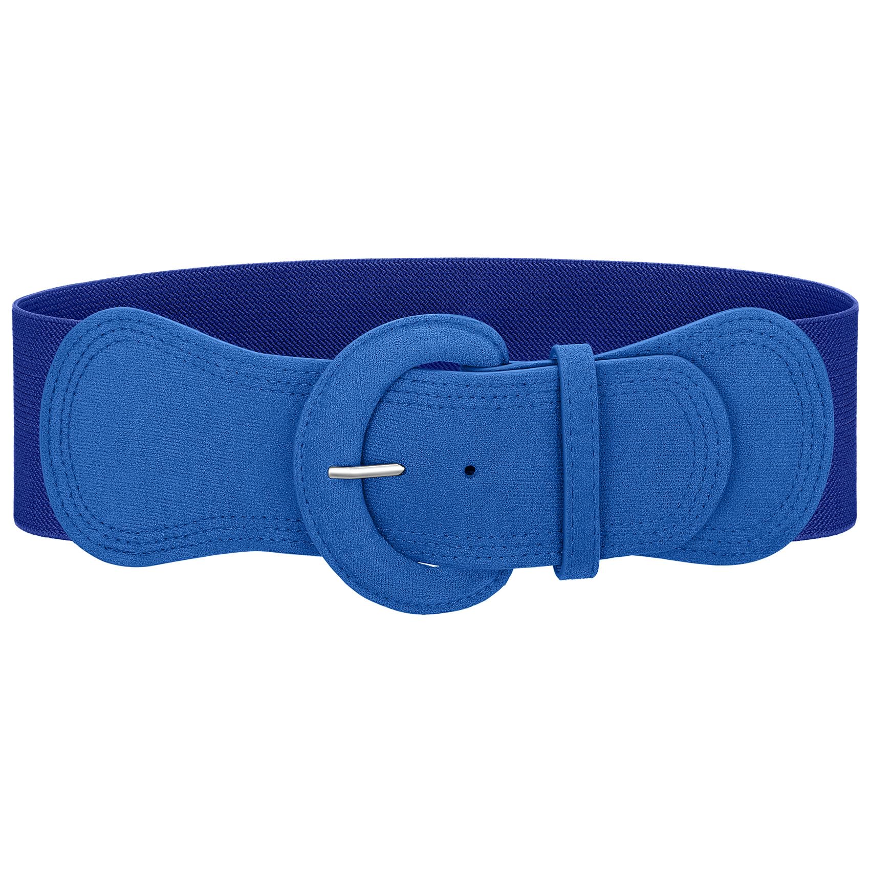 JASGOOD Women Wide Stretchy Waist Belt for Dress Vintage Suede Elastic Belt with Chunky Buckle - JASGOOD OFFICIAL
