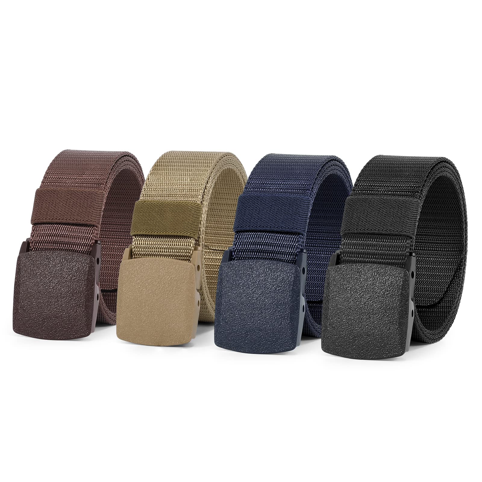WERFORU Nylon Belt for Men Military Tactical Belt Canvas Outdoor Web Belt with Plastic Buckle