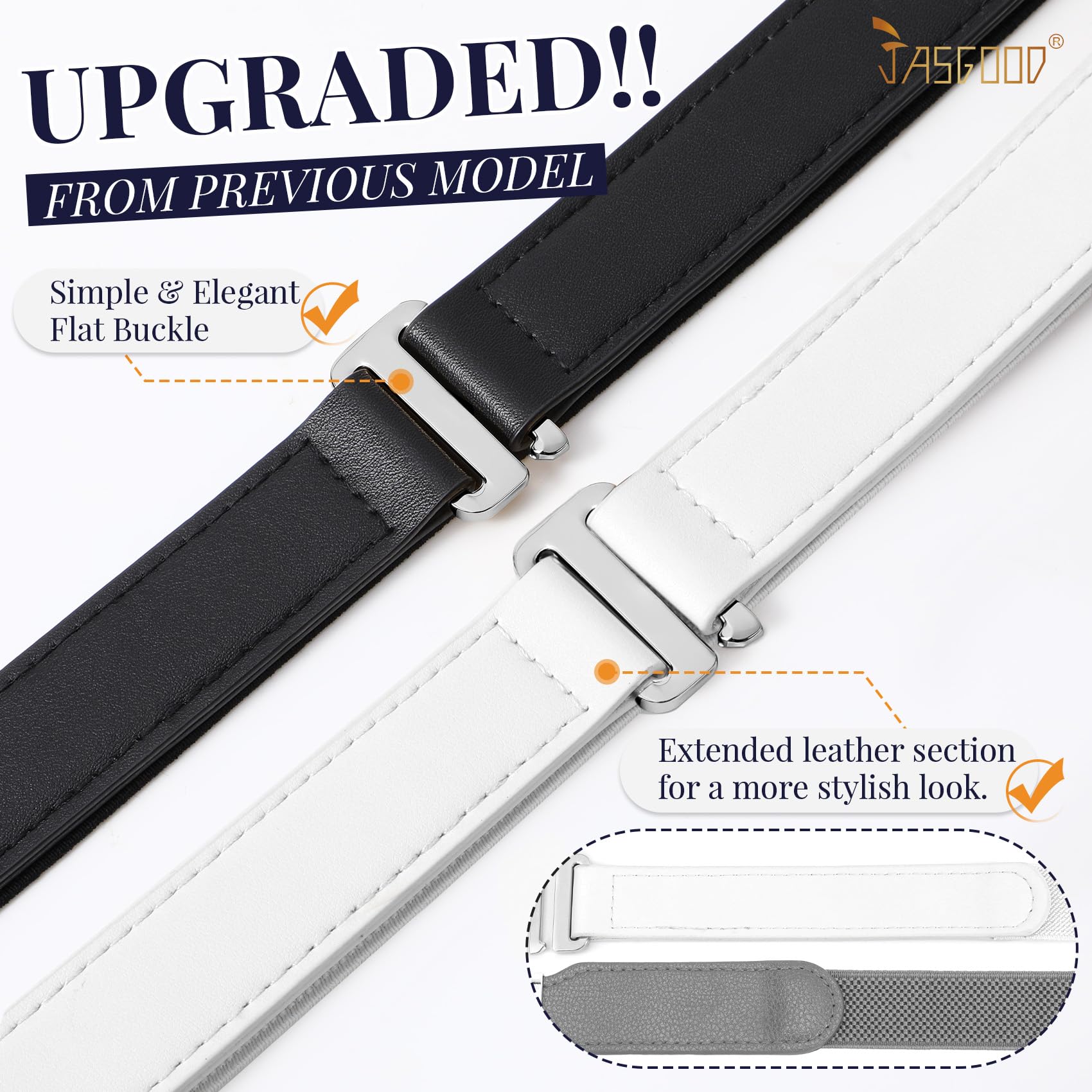 JASGOOD 2 Pcs Crop Top Tuck Waist Band Tool for Tucking Sweaters Tops and Shirts Stretch Belts for Women