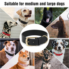 Soft Comfort Leather Dog Collar With Strong Metal Buckle