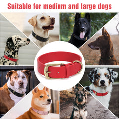 Soft Comfort Leather Dog Collar With Strong Metal Buckle