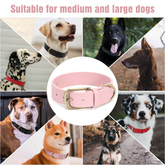 Soft Comfort Leather Dog Collar With Strong Metal Buckle