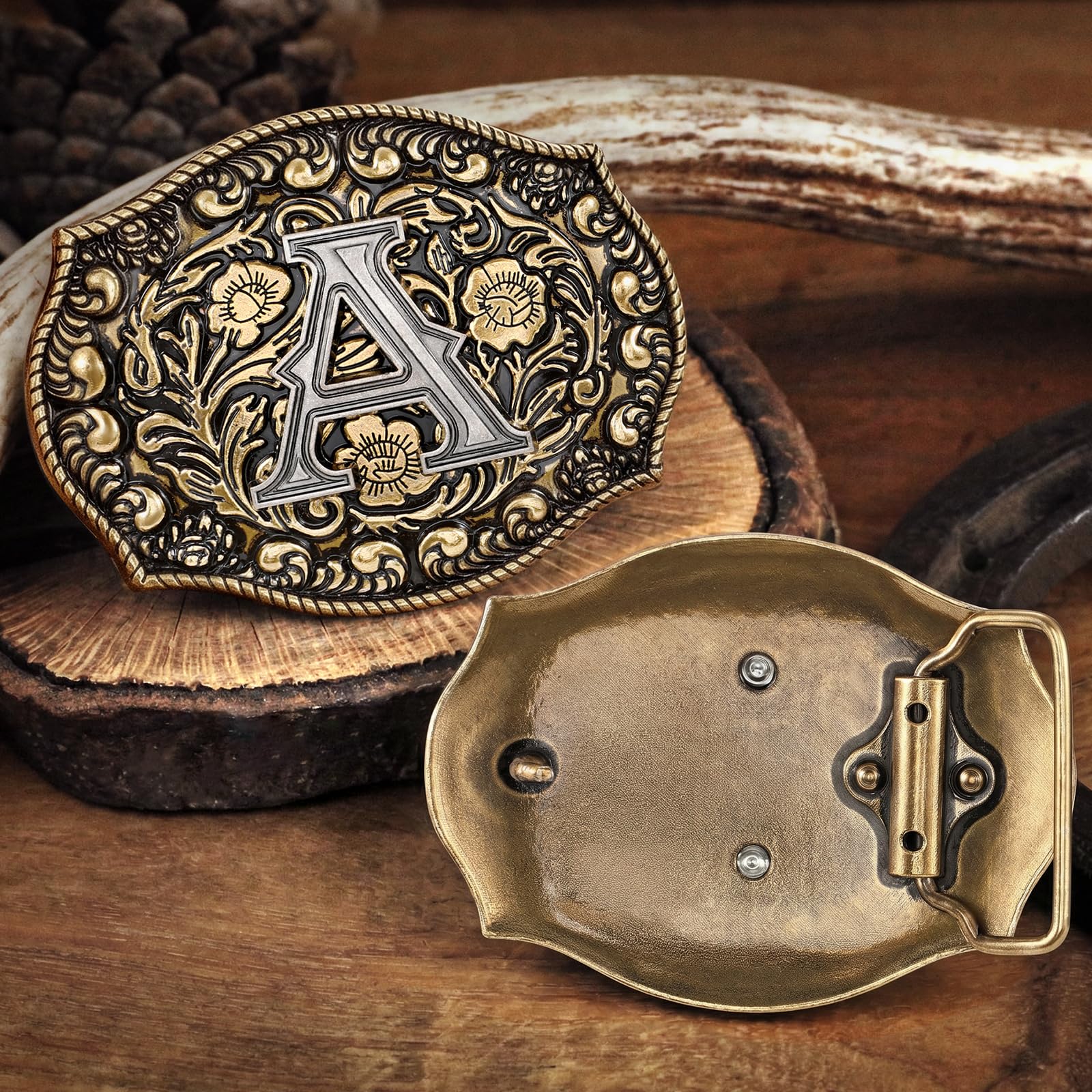 Western Belt Buckles Initial Letters | Fits 1.5" Belt Strap