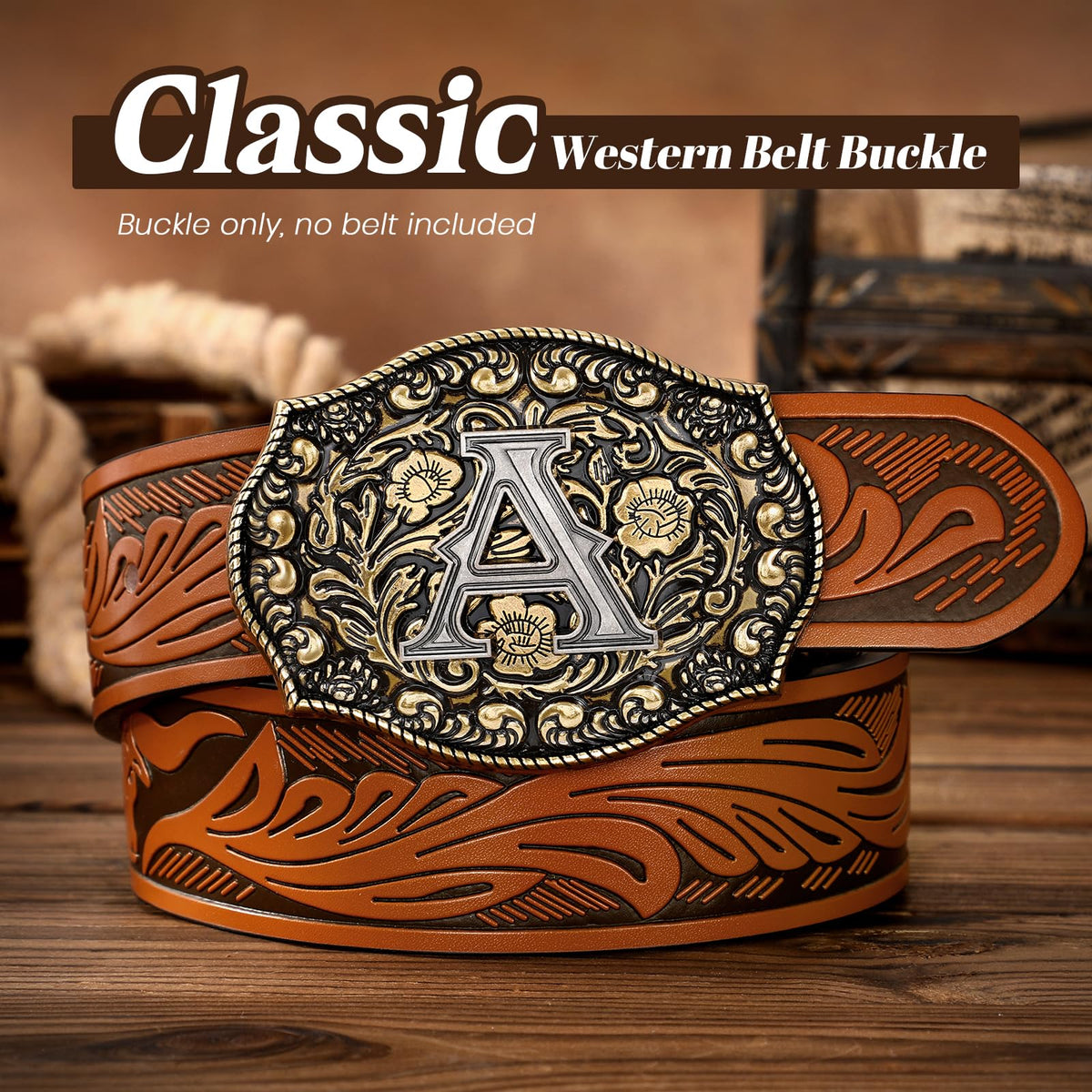Western Belt Buckles Initial Letters | Fits 1.5" Belt Strap