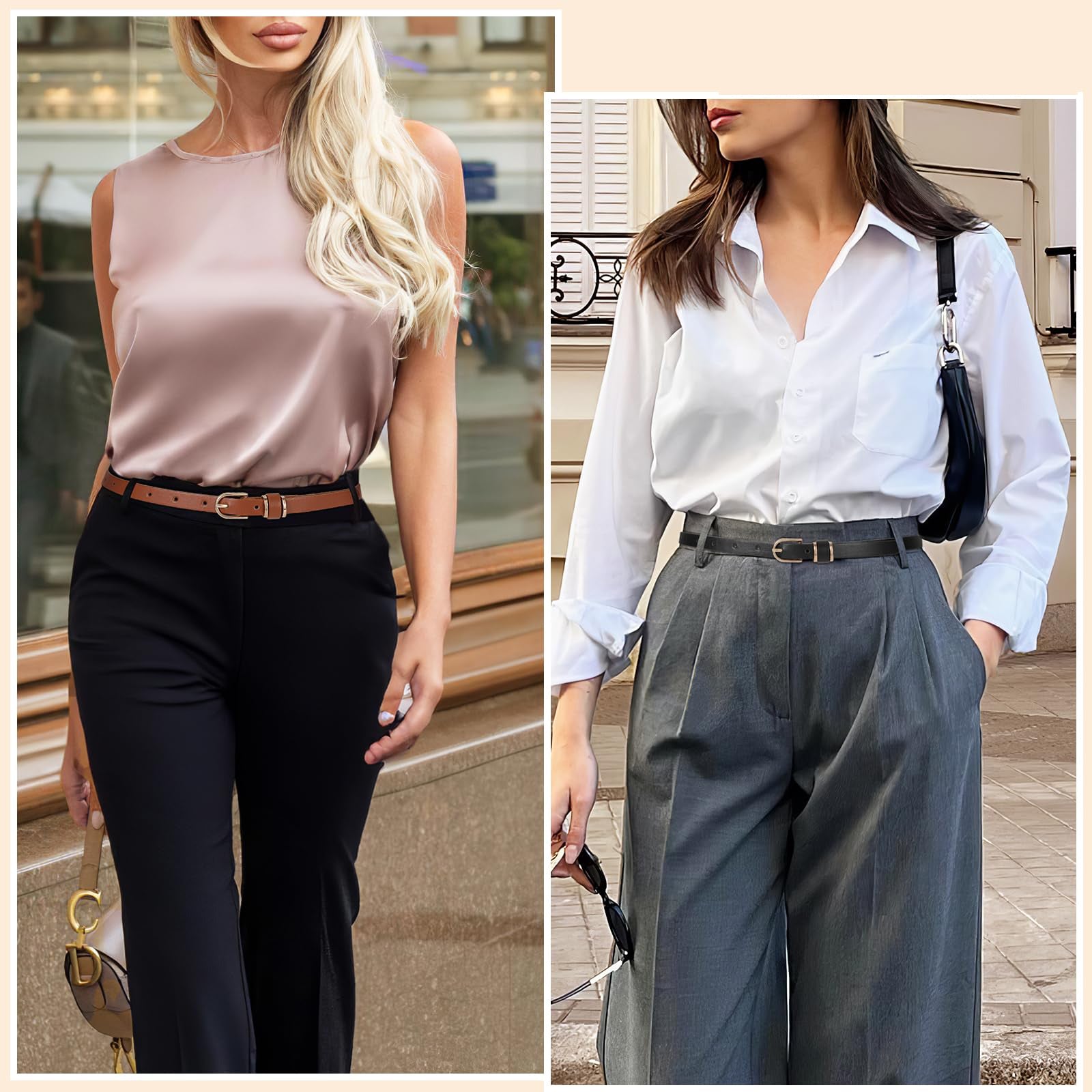 4-Pack Skinny Leather Belt