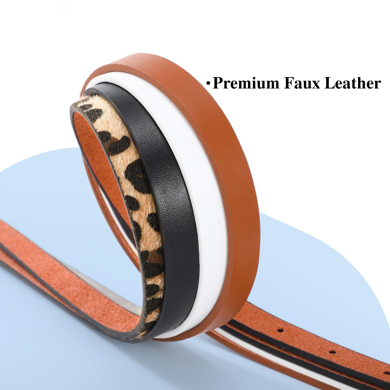 4-Pack Skinny Leather Belt