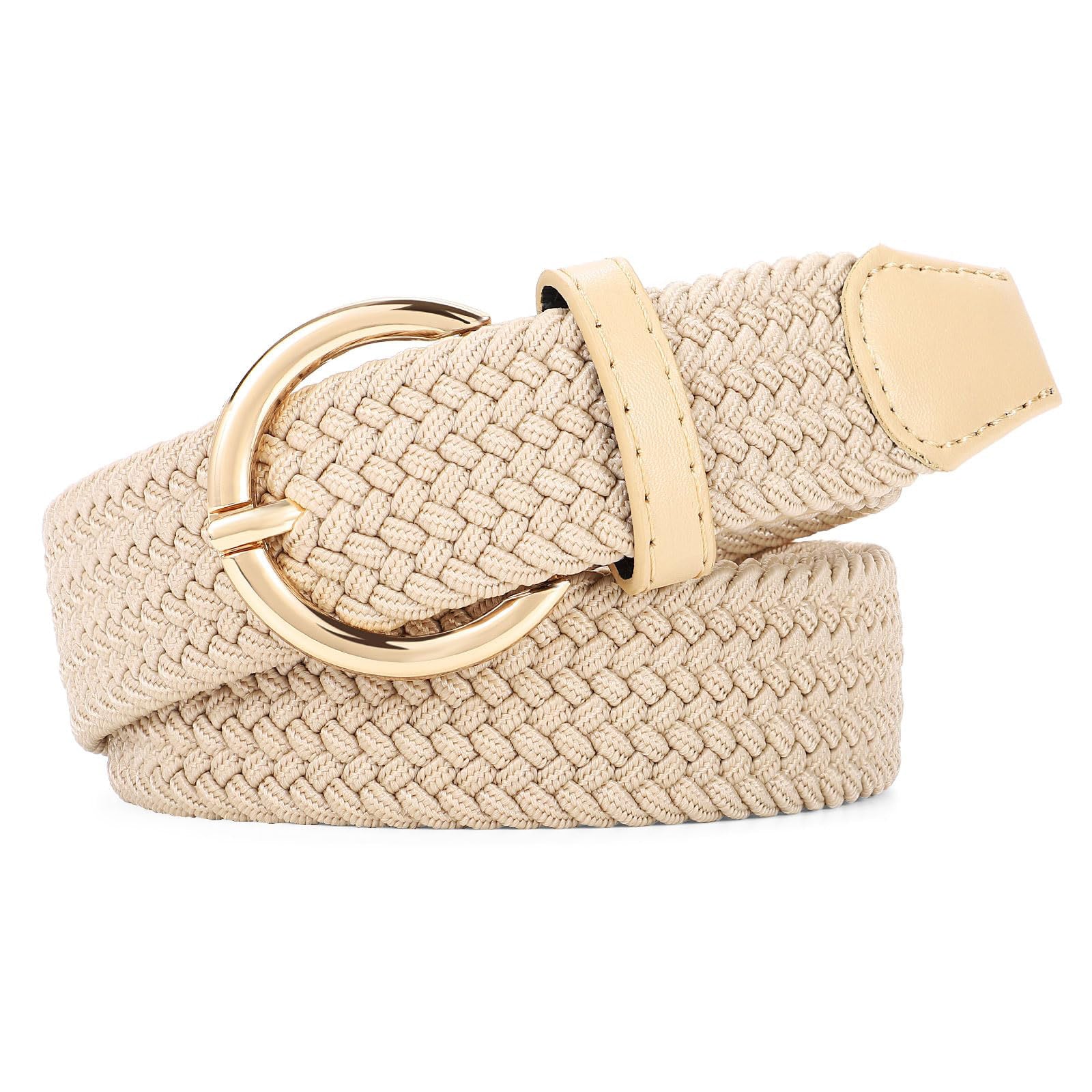 Women Men Woven Elastic Stretch Braided Waist Belt